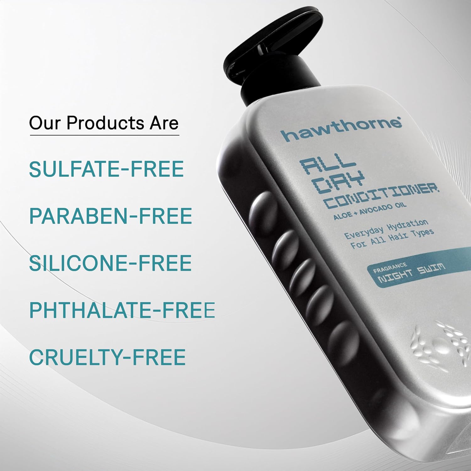 Hawthorne All Day Men's Conditioner. Sulfate Free, Paraben Free Conditioner With Argan Oil & Coconut Oil. For Stronger, Healthier Hair. Night Swim Cologne Scent. 16 fl. oz. 2-Pack. - Image 6