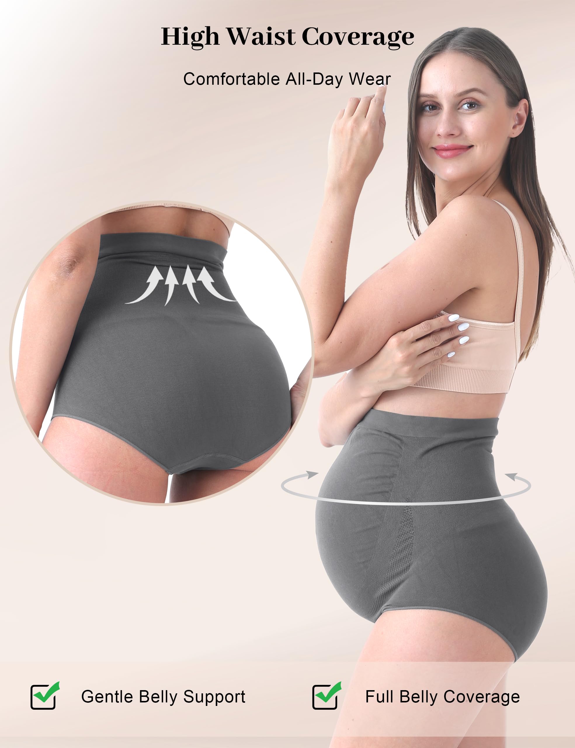 SUNNYBUY Biancheria Intima Premaman a Vita Alta da Donna per Gravidanza Senza Cuciture morbide Mutandine Hipster sopra Il pancione