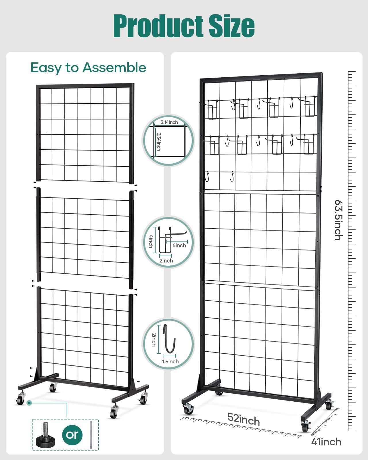 Snapklik.com : AHOWPD 2Pcs Gridwall Panel Display Stand Rack- Heavy ...