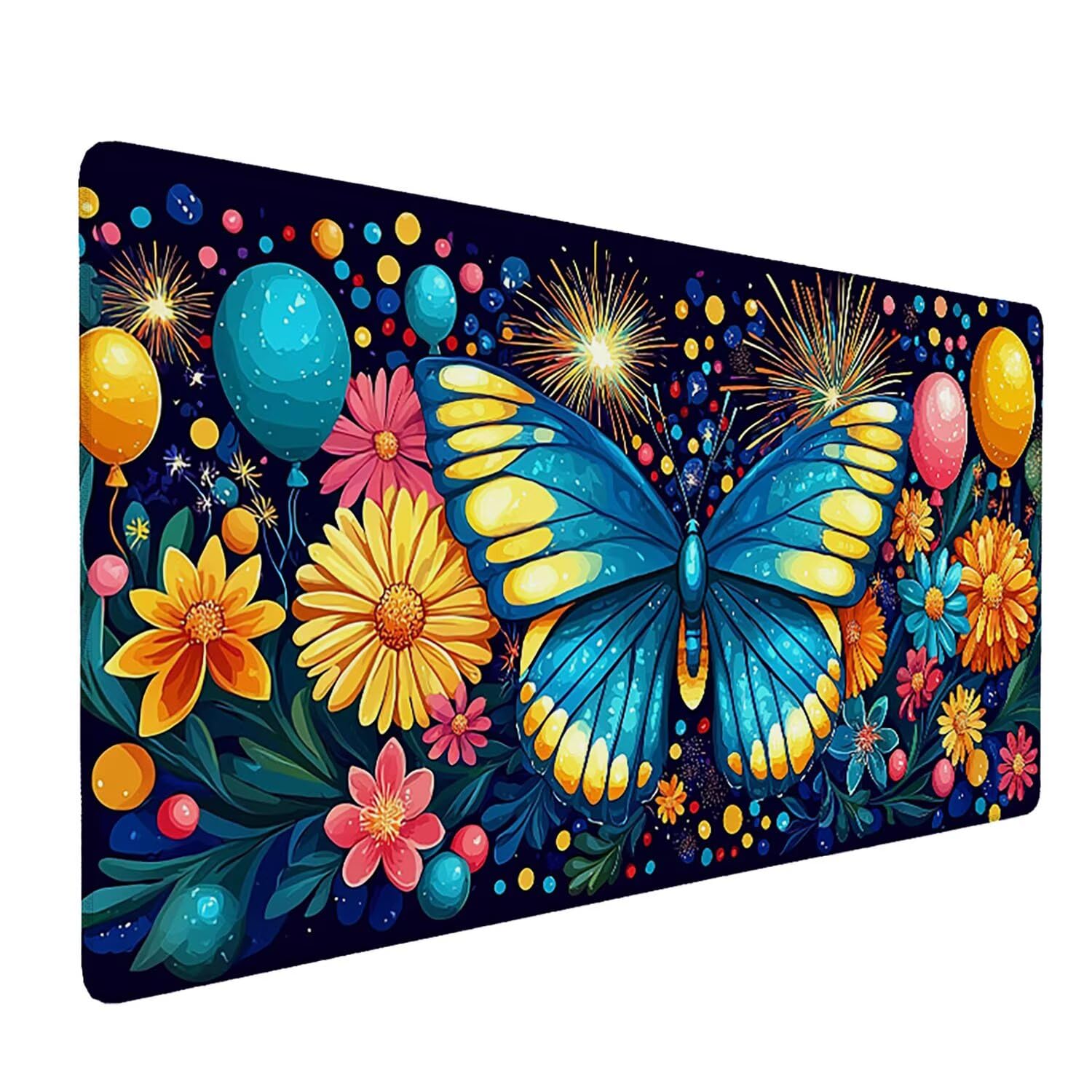 Podkładka pod mysz do gier, 1600 x 800 mm, XXL, duża gamingowa podkładka pod mysz, wodoodporna podkładka pod mysz, długa podkładka na biurko z przeszytymi krawędziami, mata na biurko z gumową podstawą