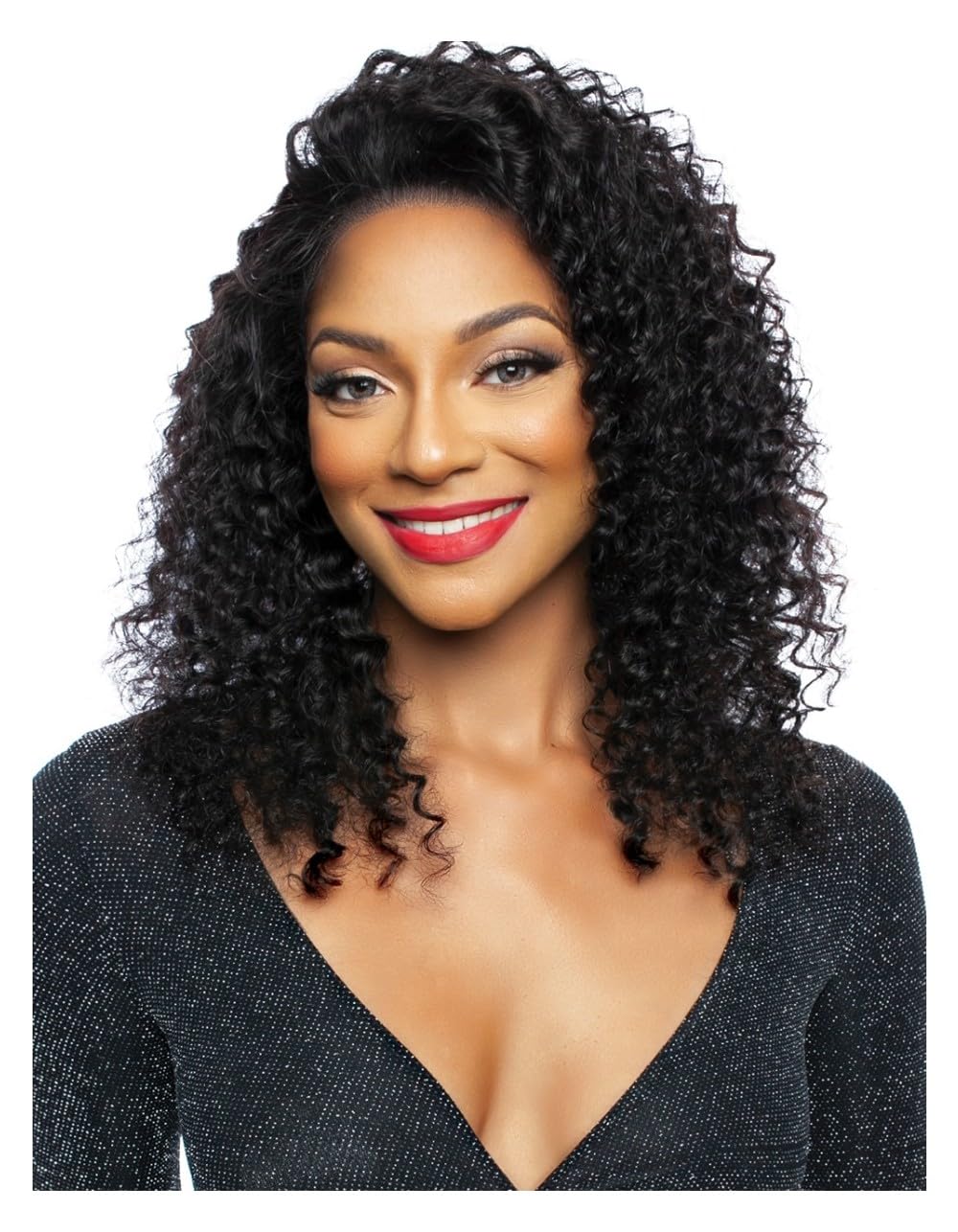 Mane Concept Trill 100% Human Hair HD Wet N Wavy Whole Lace Wig - TROH461 13A DEEP WAVE 20" (NATURAL BLACK)