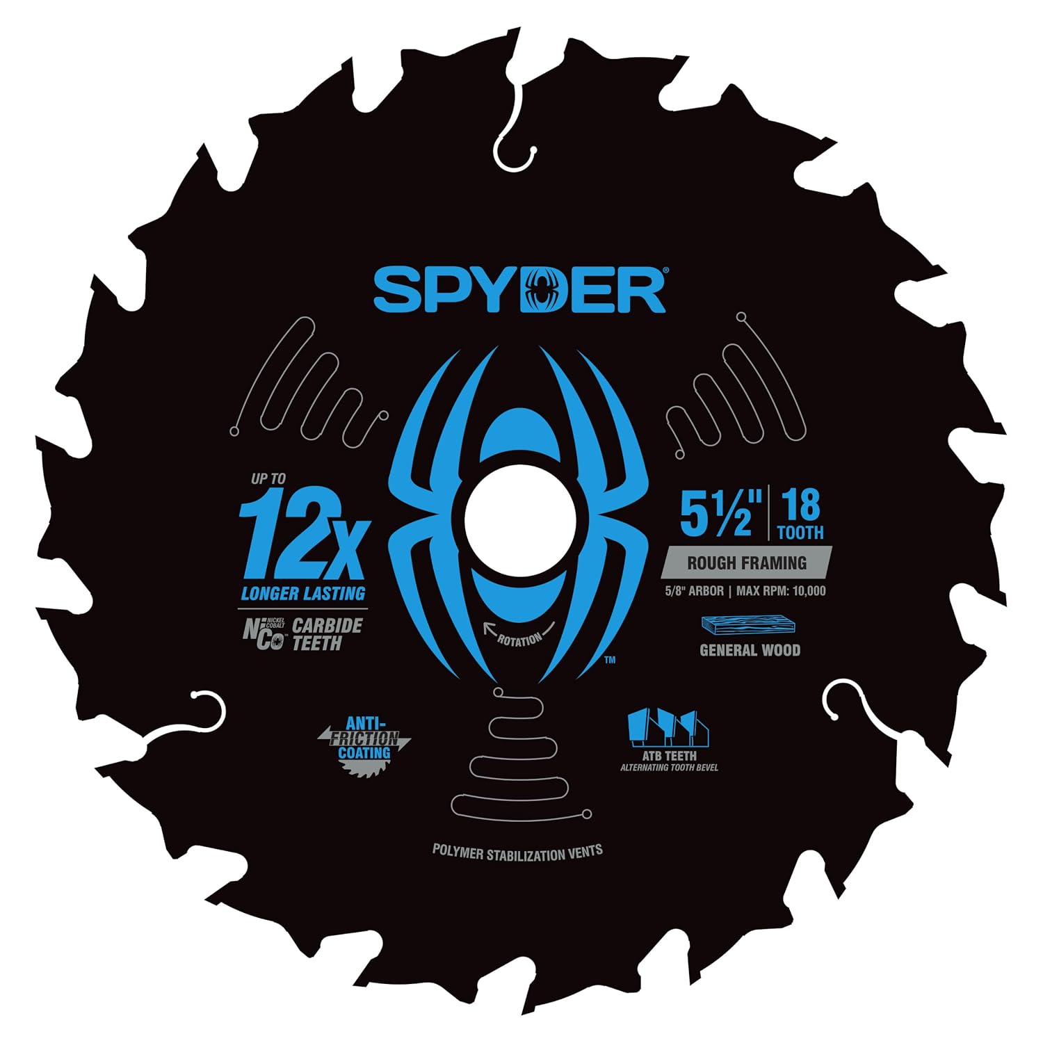 Spyder 5-1/2" 18T Circular Saw Blade for Rough Framing (13029)