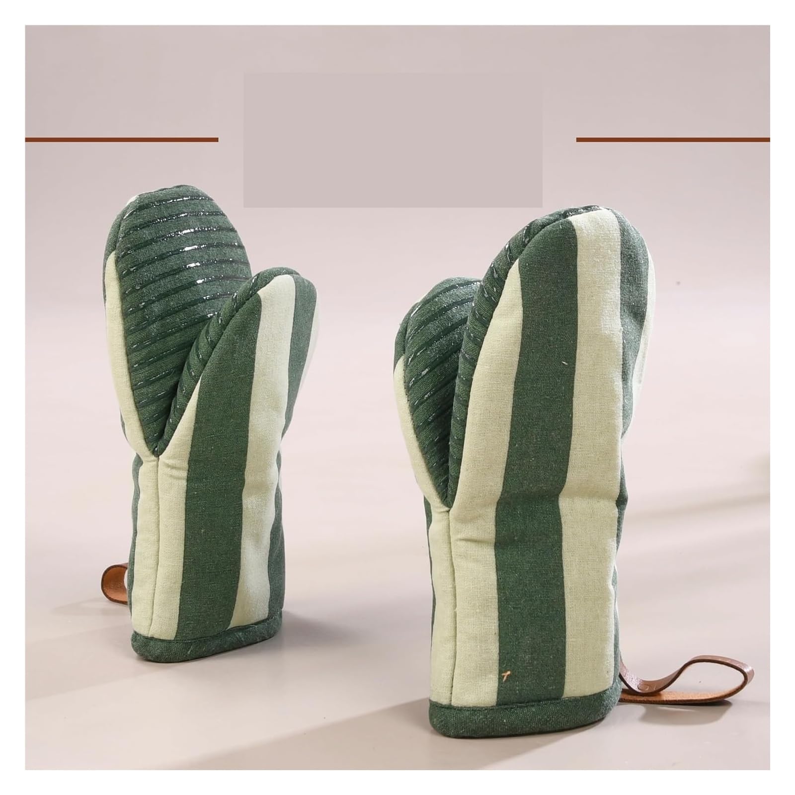 Genérico 2 Guantes de Horno, algodón con Forro de Silicona, Verde Matcha