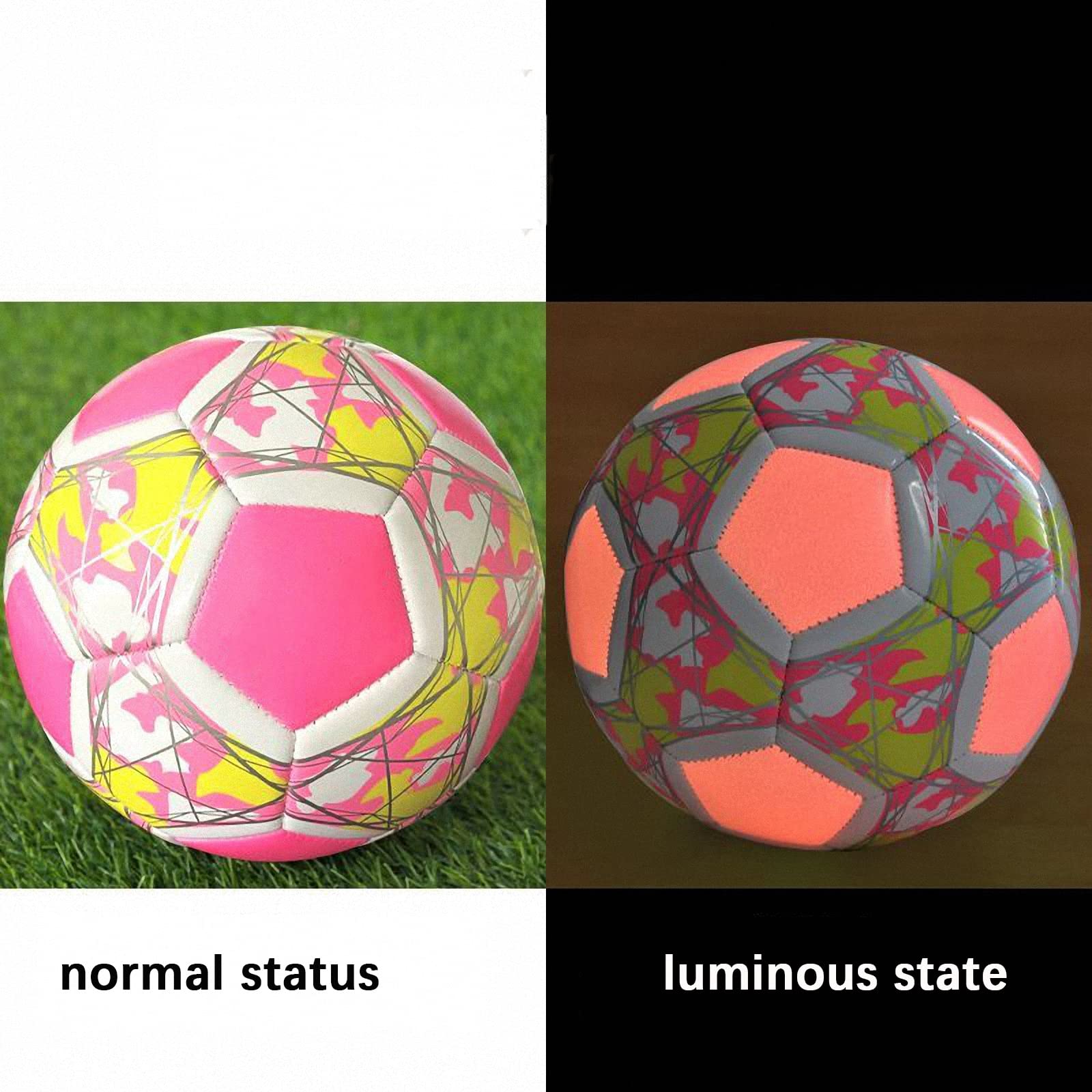 Calcio Fluorescente Giovanile, Allenamento per competizioni Indoor e Outdoor Calcio Luminoso, Calcio Luminoso Antiscivolo Resistente all'Usura, Regali per Amici e Bambini