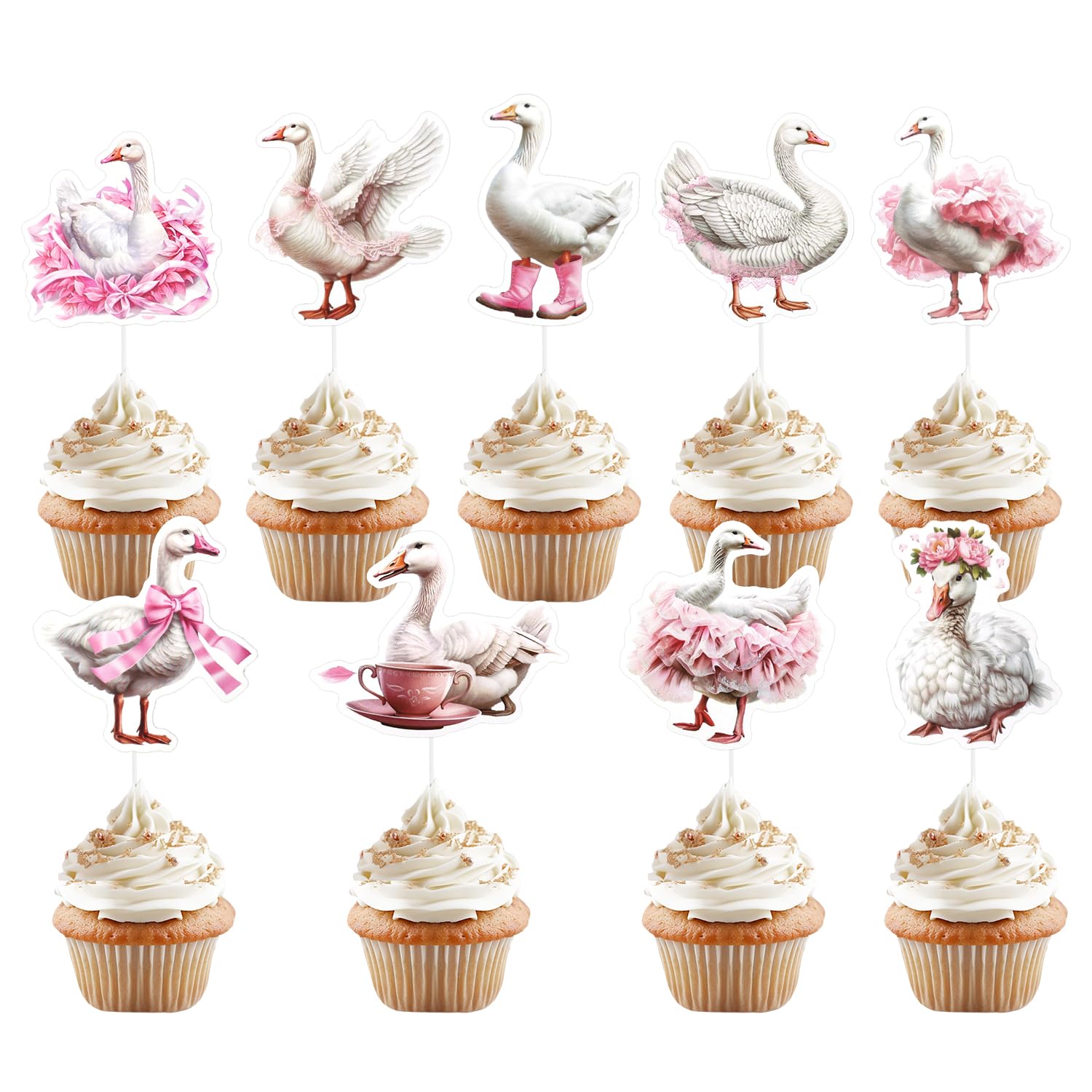 Décoration Pour Cupcakes Oie D'anniversaire. Décoration Pour