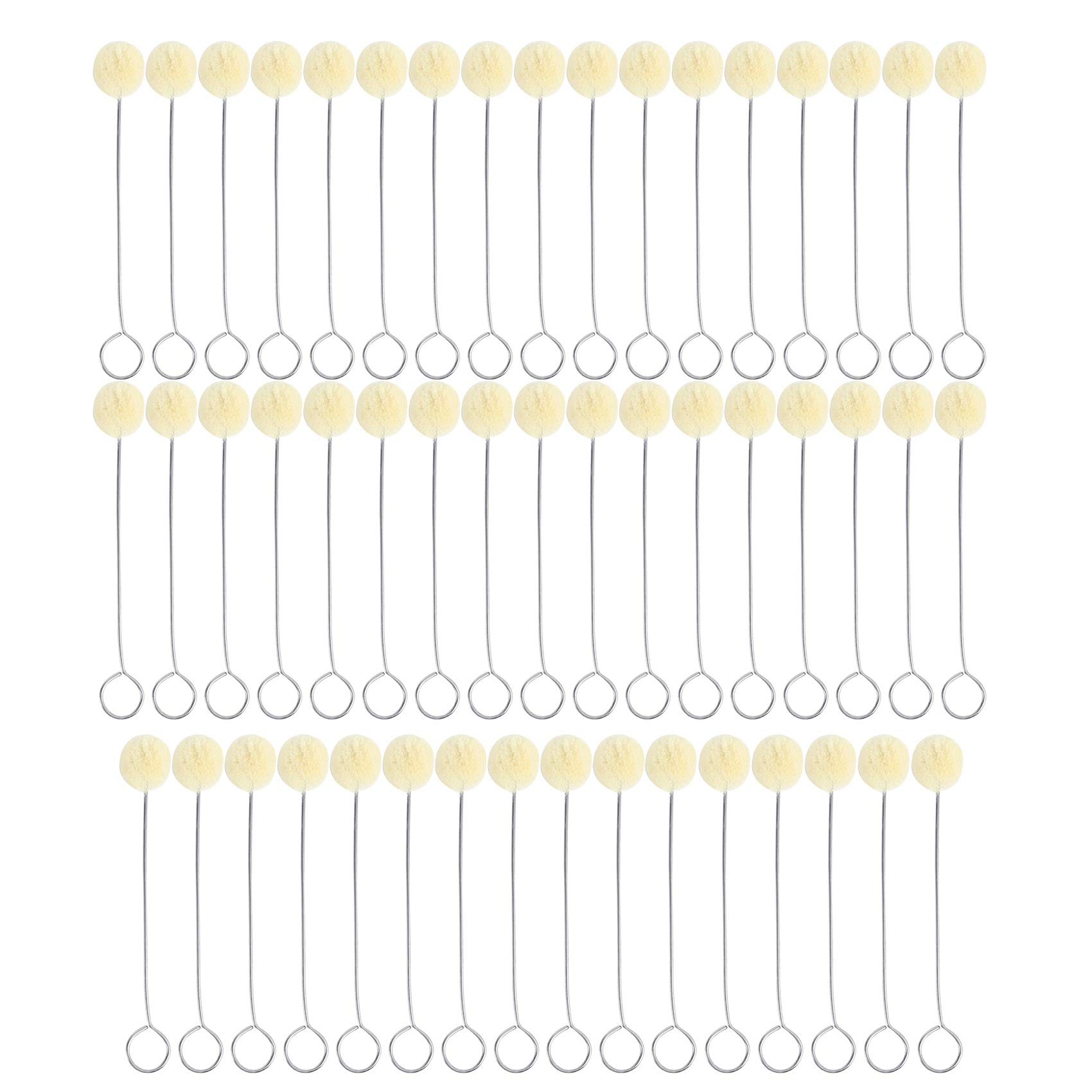 Sankaka 50 Pieces Wool Daubers Ball Brush Leather Dye Dauber Dyeing Applicator with Metal Handle for DIY Crafts Projects
