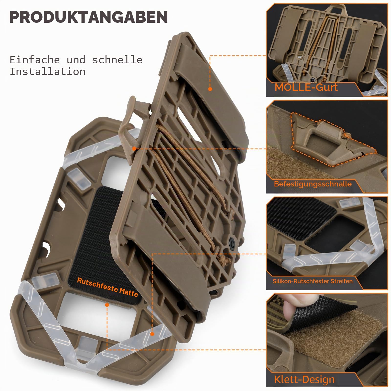 WYNEX Airsoft Plattenträger Handy Halterung, Taktische Molle Westen Zubehör, Chest Rig Handy Brusthalter für Mobiltelefone, Outdoor, Laufen, Wandern (Bildschirmgröße von 4,7"-6,7")