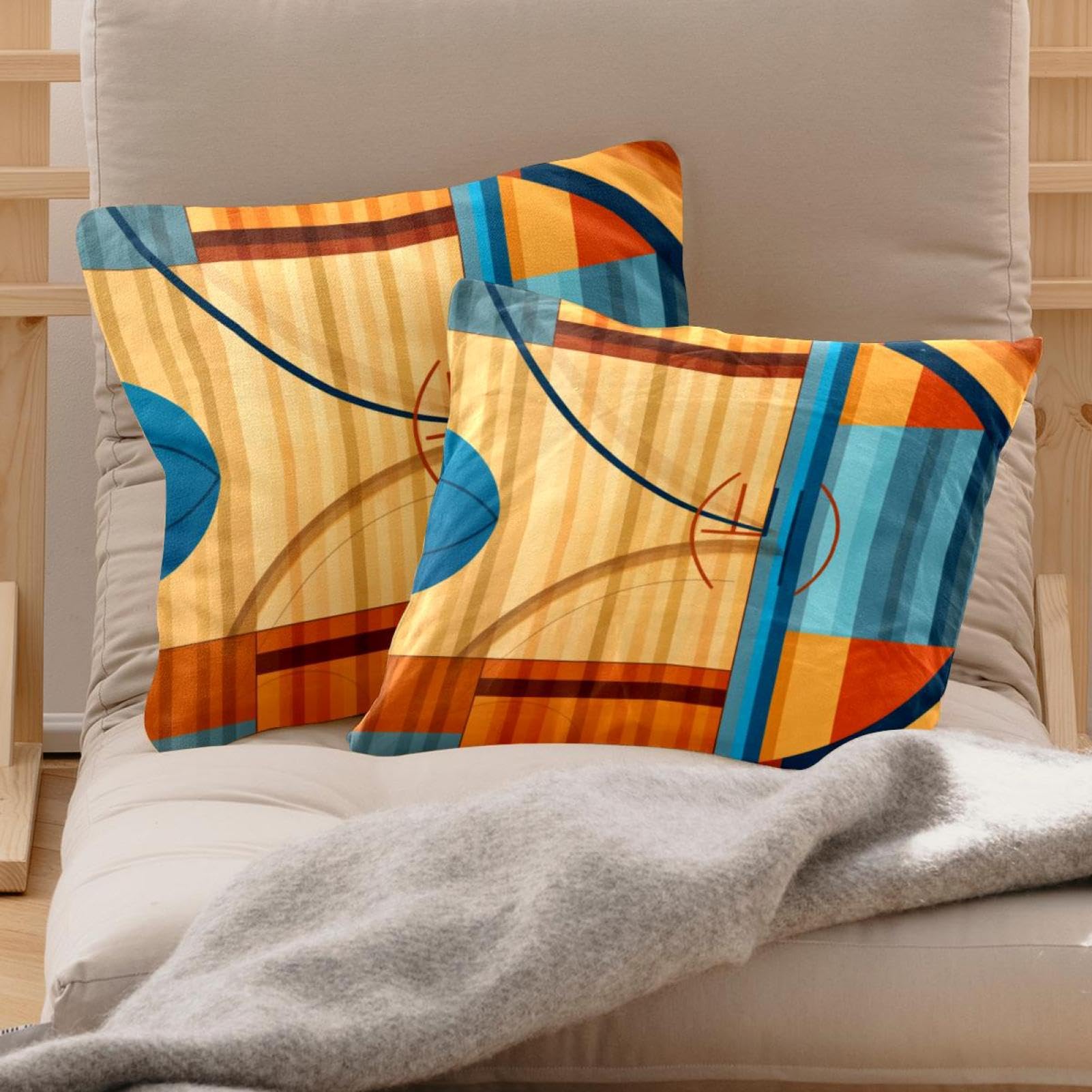 Generic Throw Pillow Covers,Pillowcases,Pillow Cases,Basketball Game Sport Pillow Covers 18x18 in,2-Pc, Qb1w7npgegxy