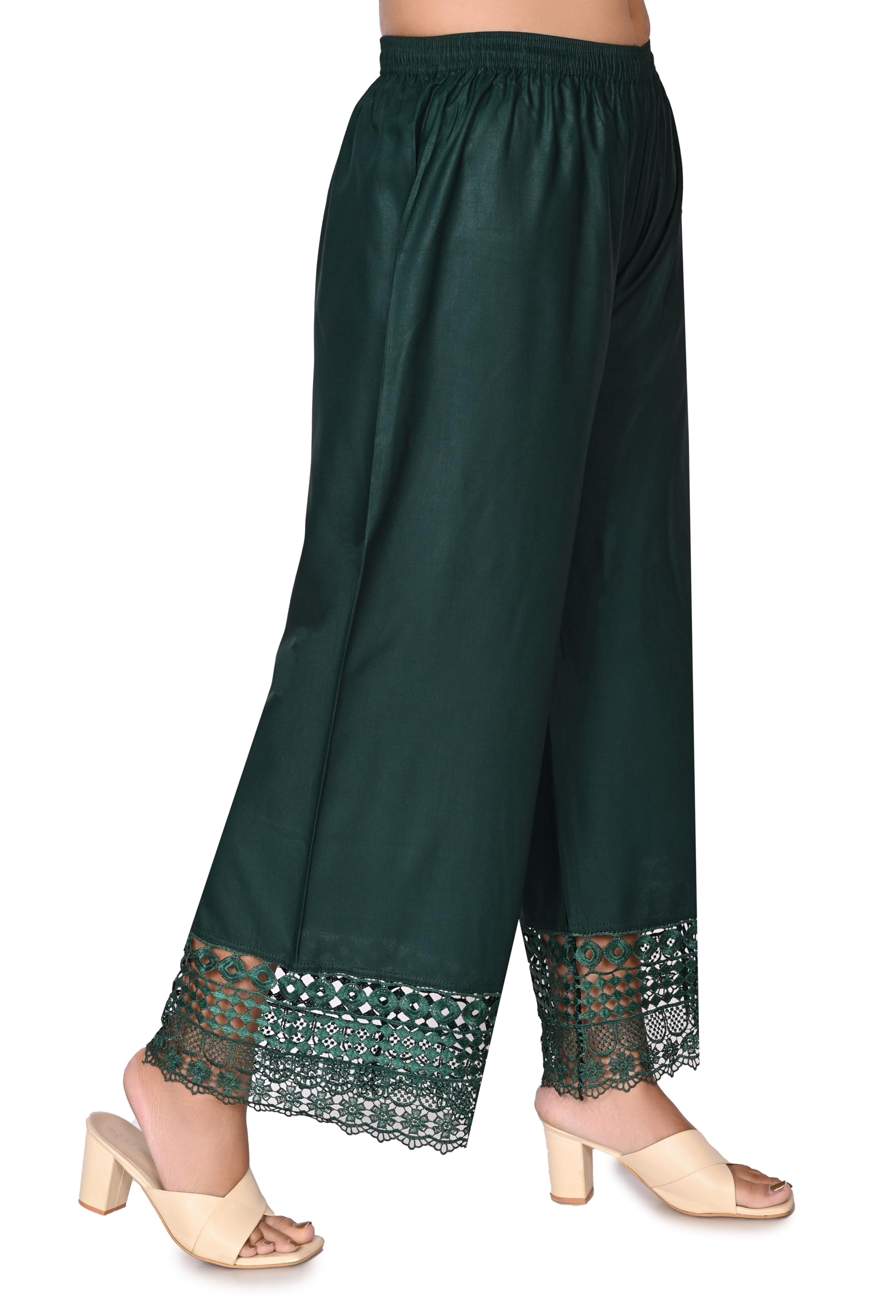 S.B Garments: Stylish Women's Palazzo Pants with Lace : Trendy Rayon Solid Color Palazzo-picture-43