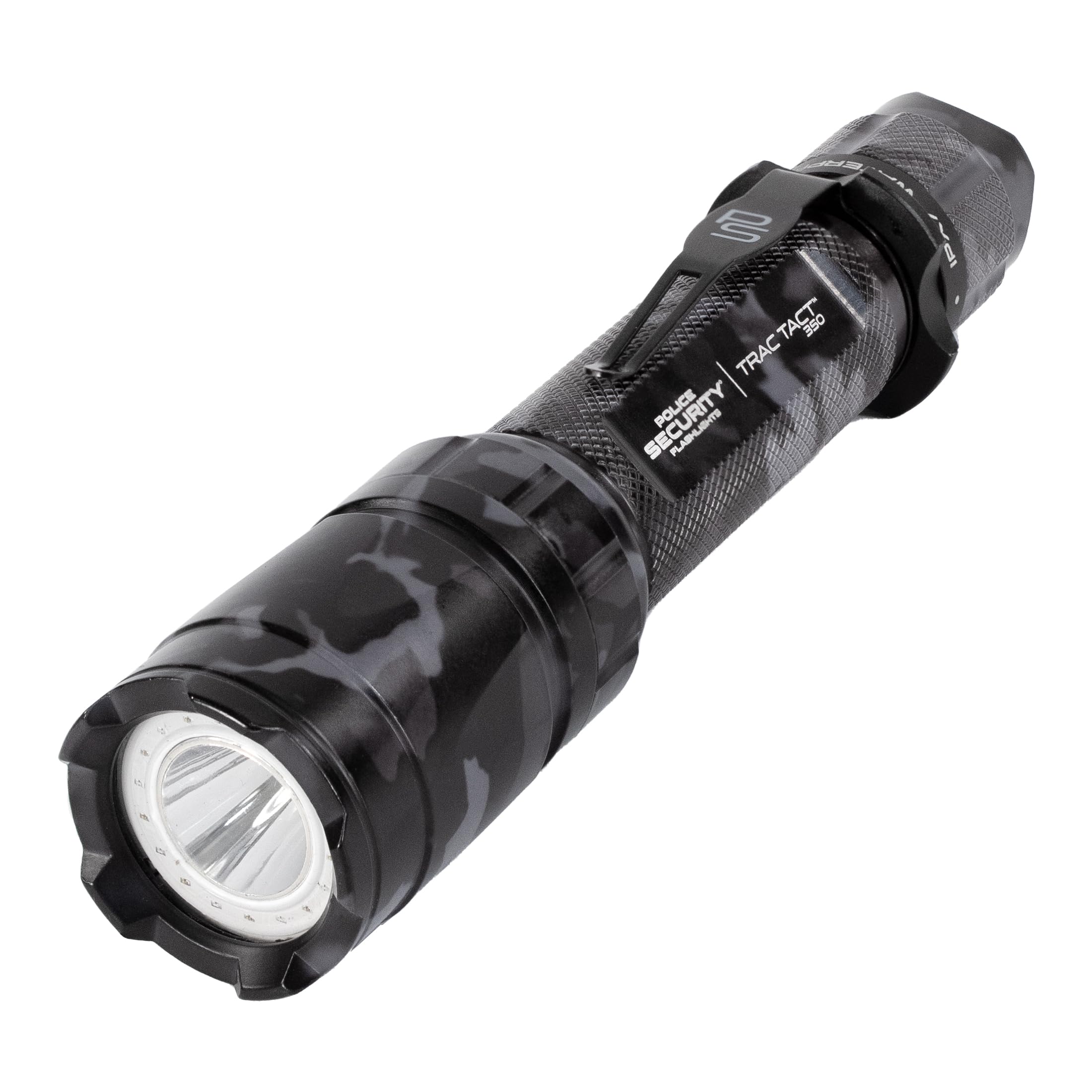 Police Security Trac Tact 2AA Camouflage | 350 Lumens | Belt Clip | 5 Light Modes | Water Resistant