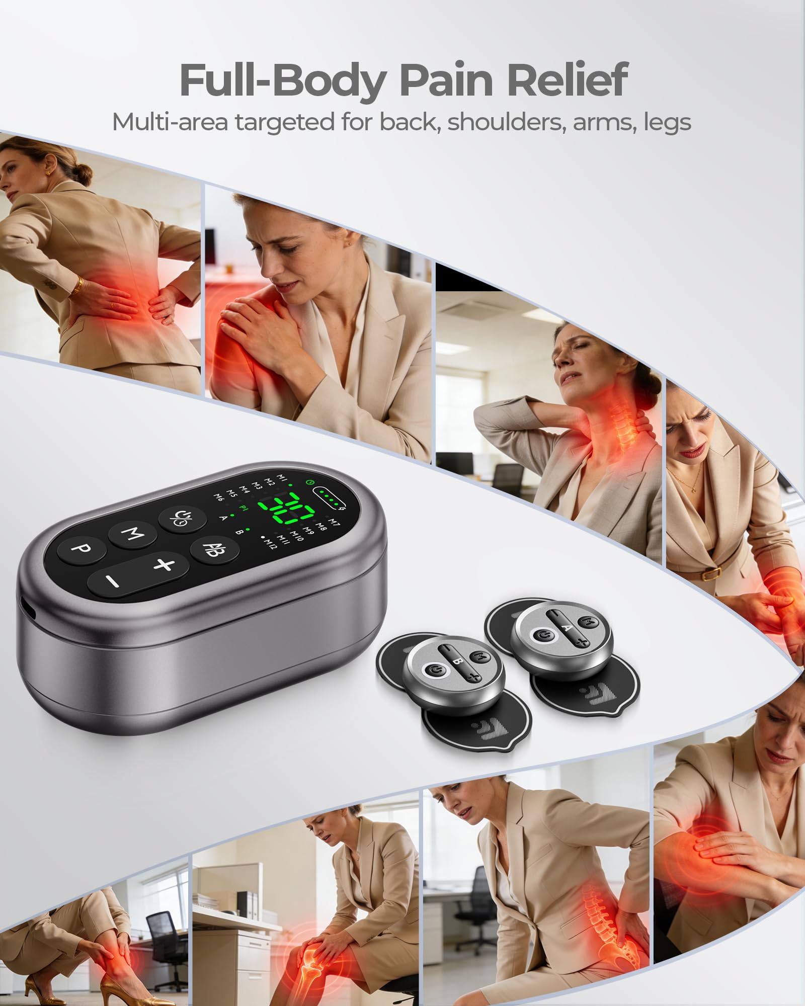 Kingpavonini 48 Modes Wireless TENS Unit Muscle Stimulator, Model HZ9151B — Amazon image 2
