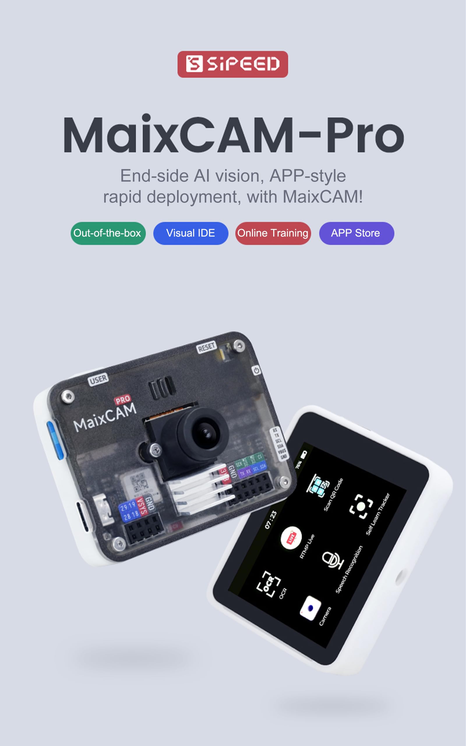 youyeetoo Sipeed MaixCAM Pro AI Development Board, Vision Kamera, Risc-V 1TOPS NPU, Schnelle Einsatz von KI Vision und auditiven Anwendungen (SD-Karten-Kit)