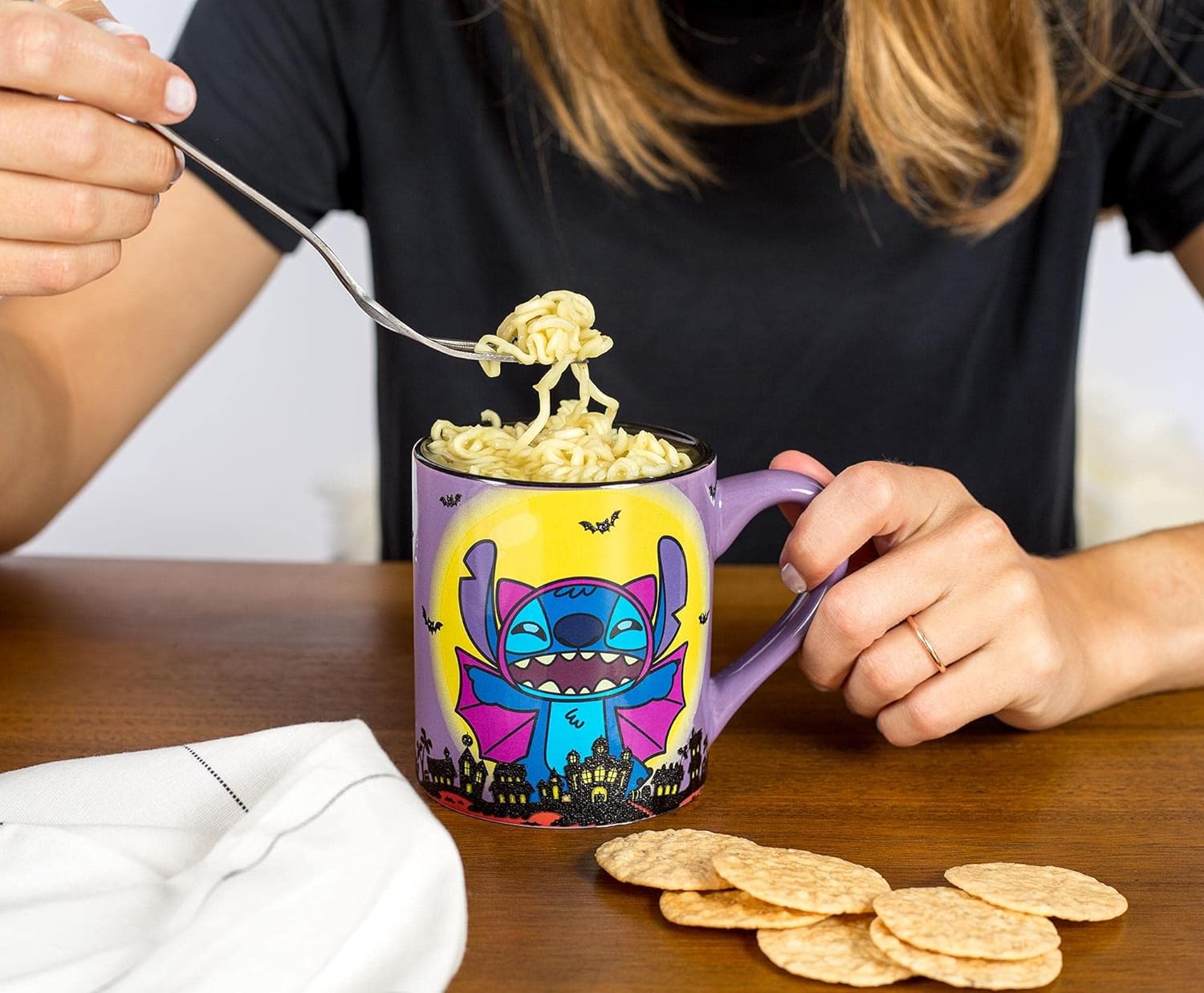 Lilo & Stitch Vampire Ceramic Glitter Mug | Official Disney Kitchen Accessories | Oversized Coffee Cup For Home Kitchen Bar Set | Halloween Gifts | Holds 14 Ounces - Image 6