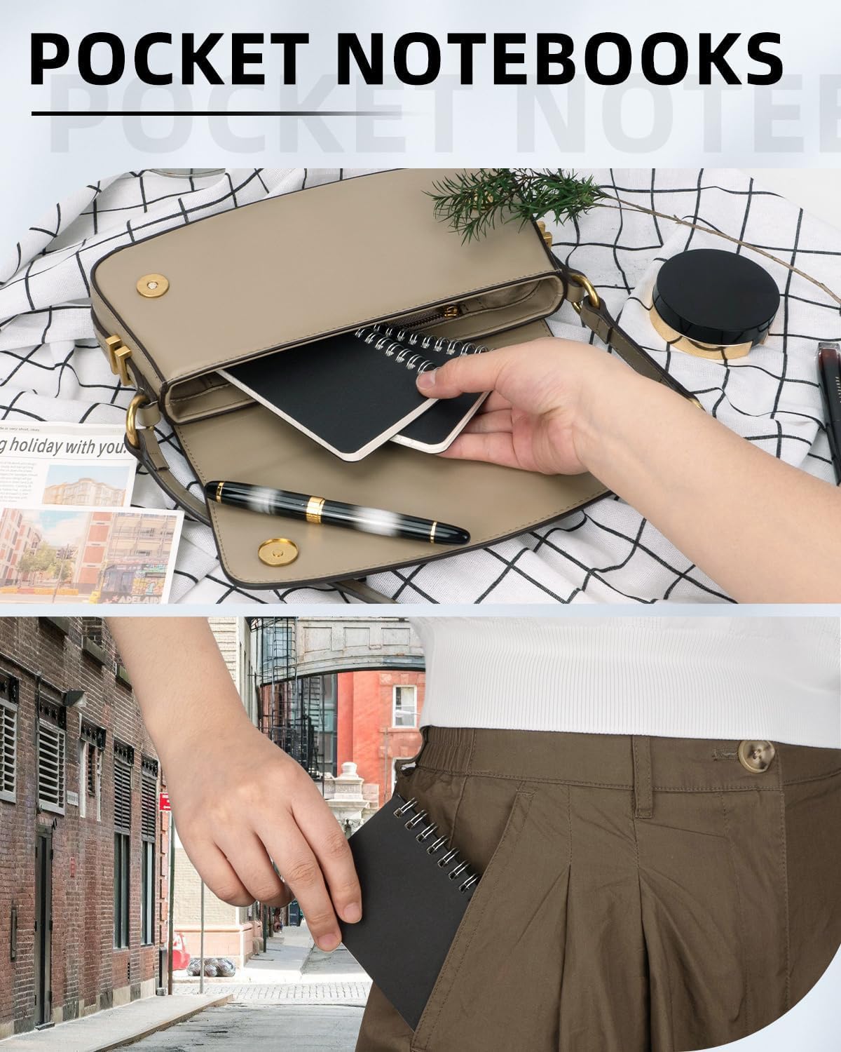 Dynta Cuadernos en espiral de 3 x 5 a granel, 60 paquetes de cuadernos de bolsillo pequeño, mini blocs de notas, cubierta de cartón negro para tomar notas, escribir, oficina, escuela, trabajo,