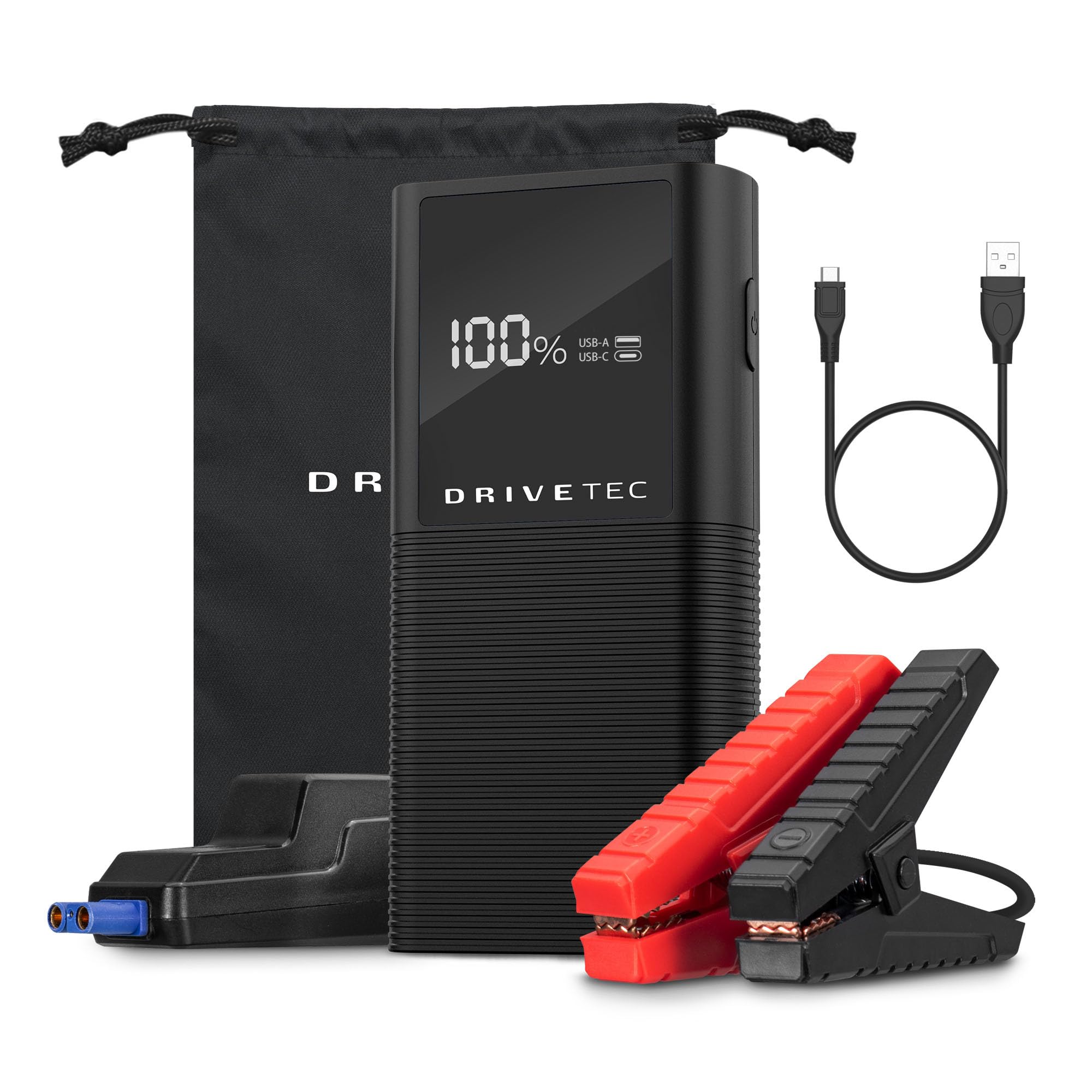 Portable Jump Starter Power Bank with LCD Display, DJ10 1000A Battery Jumper with 12V Jumper Cables for Up to 6L Gas & 3L Diesel Engines