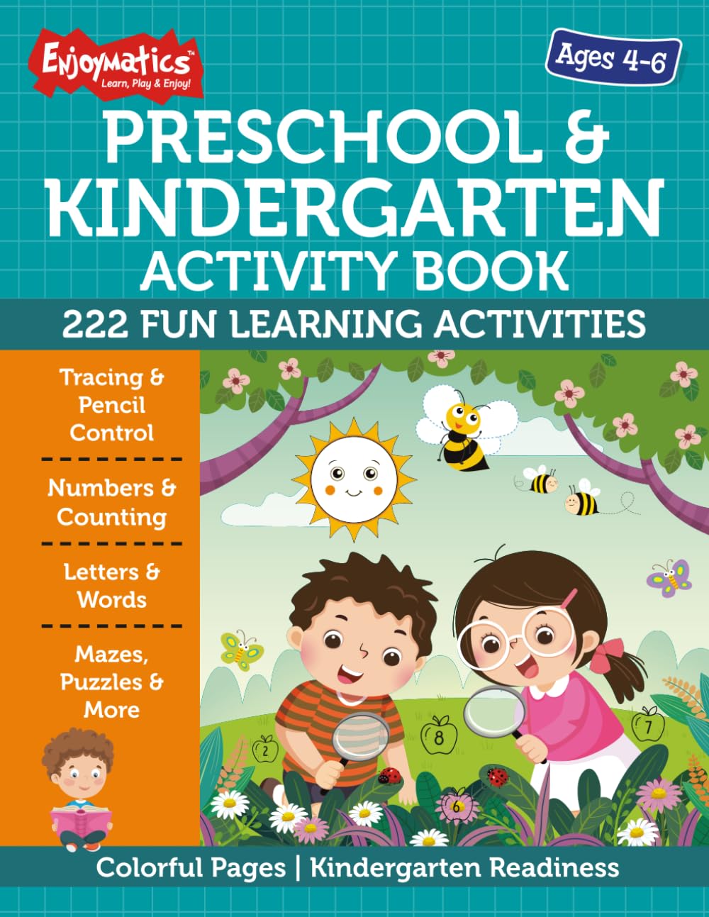 Preschool & Kindergarten Activity Book for Kids Ages 4–6: Early Learning Workbook for Tracing, Counting, Letters, Mazes, Puzzles and Kindergarten Readiness