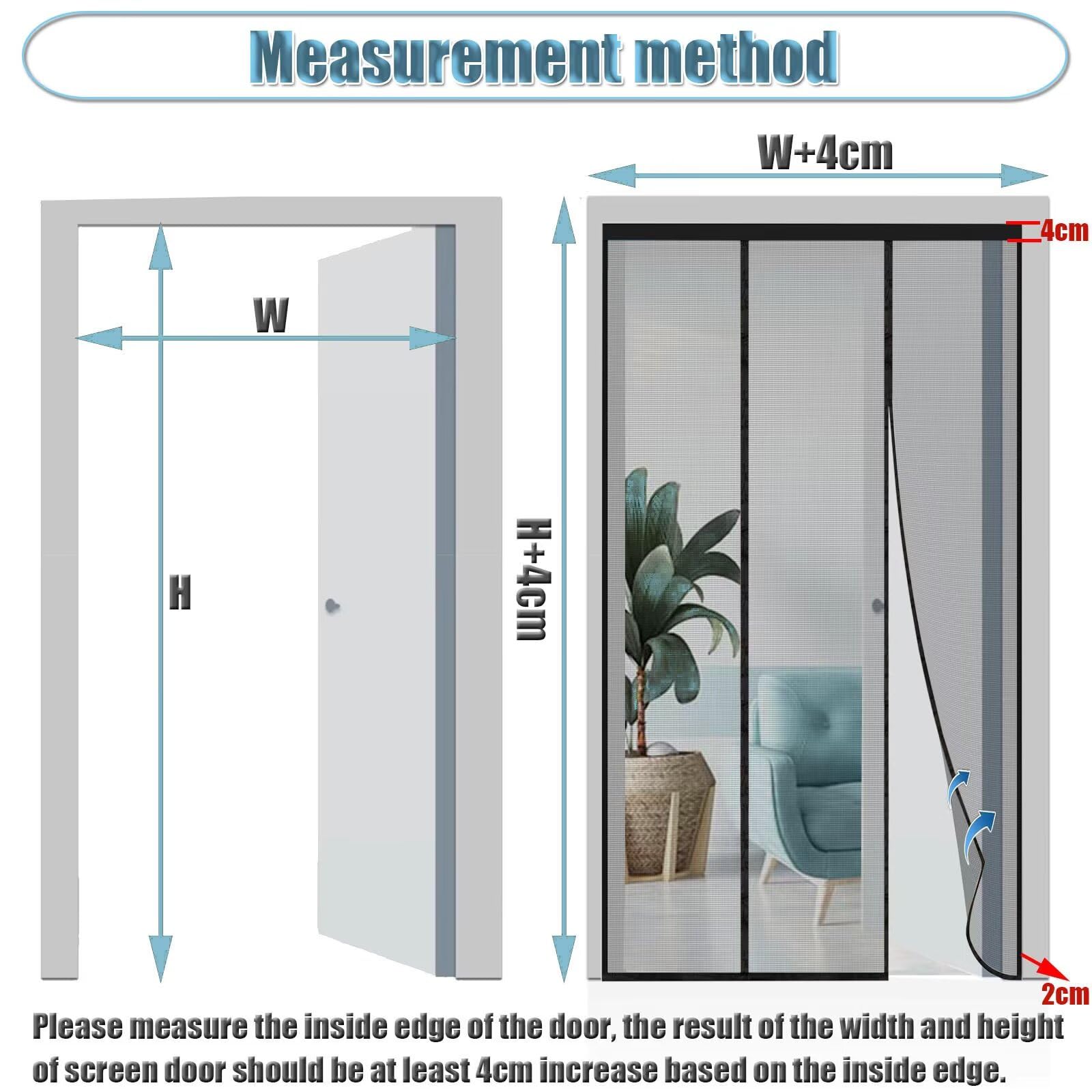 Fliegengitter Tür 260x240cm Weiß, für nach innen öffnende Fenster - mit Selbstklebendem Klettband, Pollenschutzgitter Netz, transparenter Pollenschutz