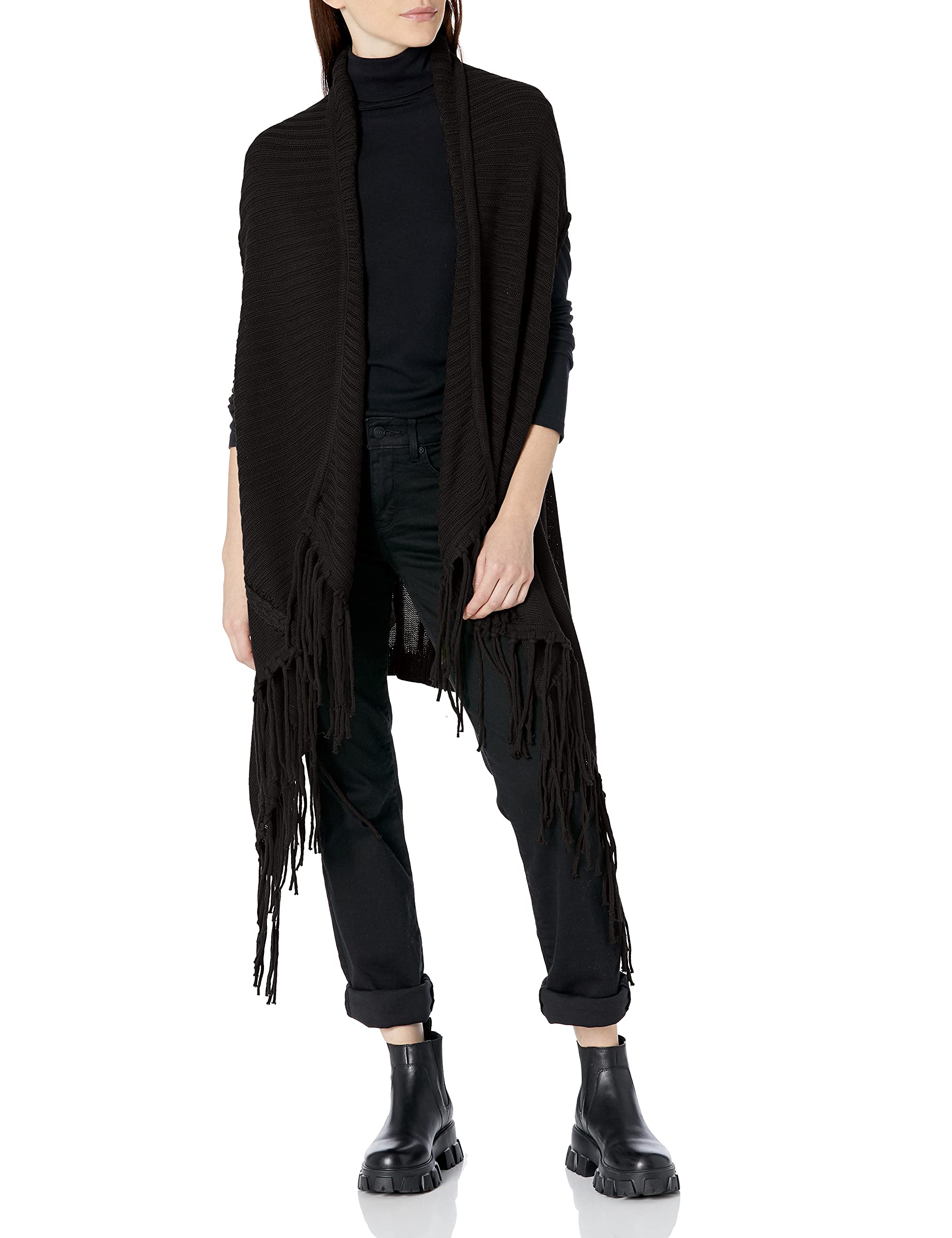 Silver Jeans Co. Women's Cable Knit Sweater Vest with Fringe