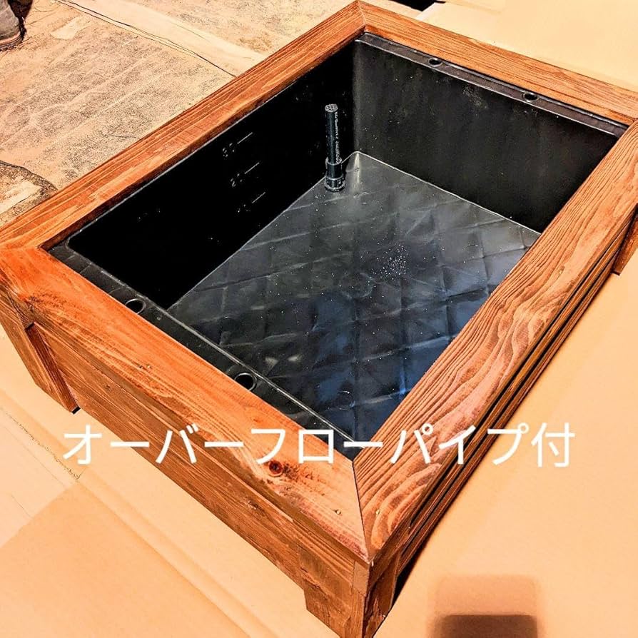 【新品・送料込】メダカ　飼育ケース　80Lトロ舟＋木枠のセット　ウォールナット 新品・送料込】メダカ 飼育ケース 80Lトロ舟＋木枠のセット