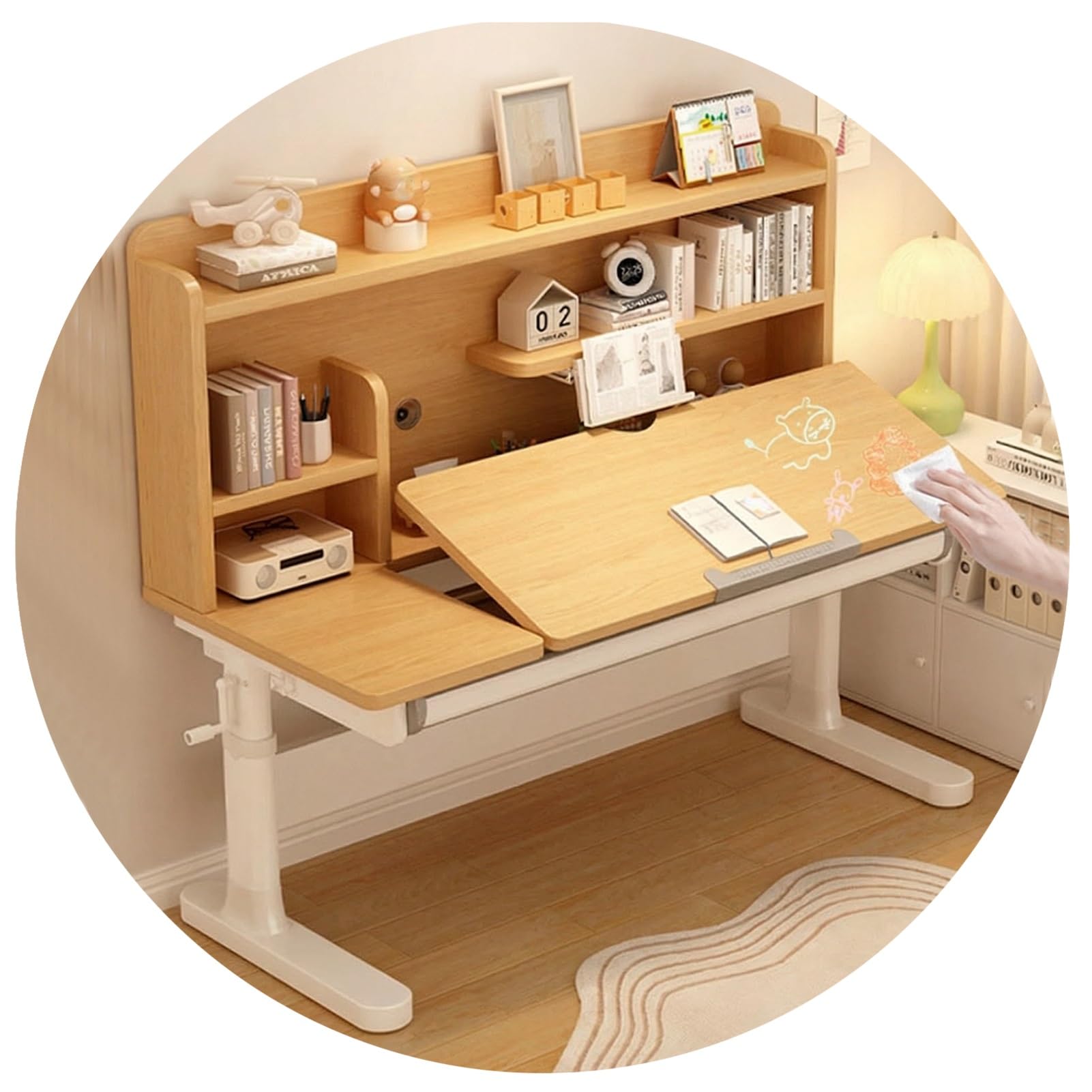 Bureau en bois massif de salon avec hauteur réglable de 140cm