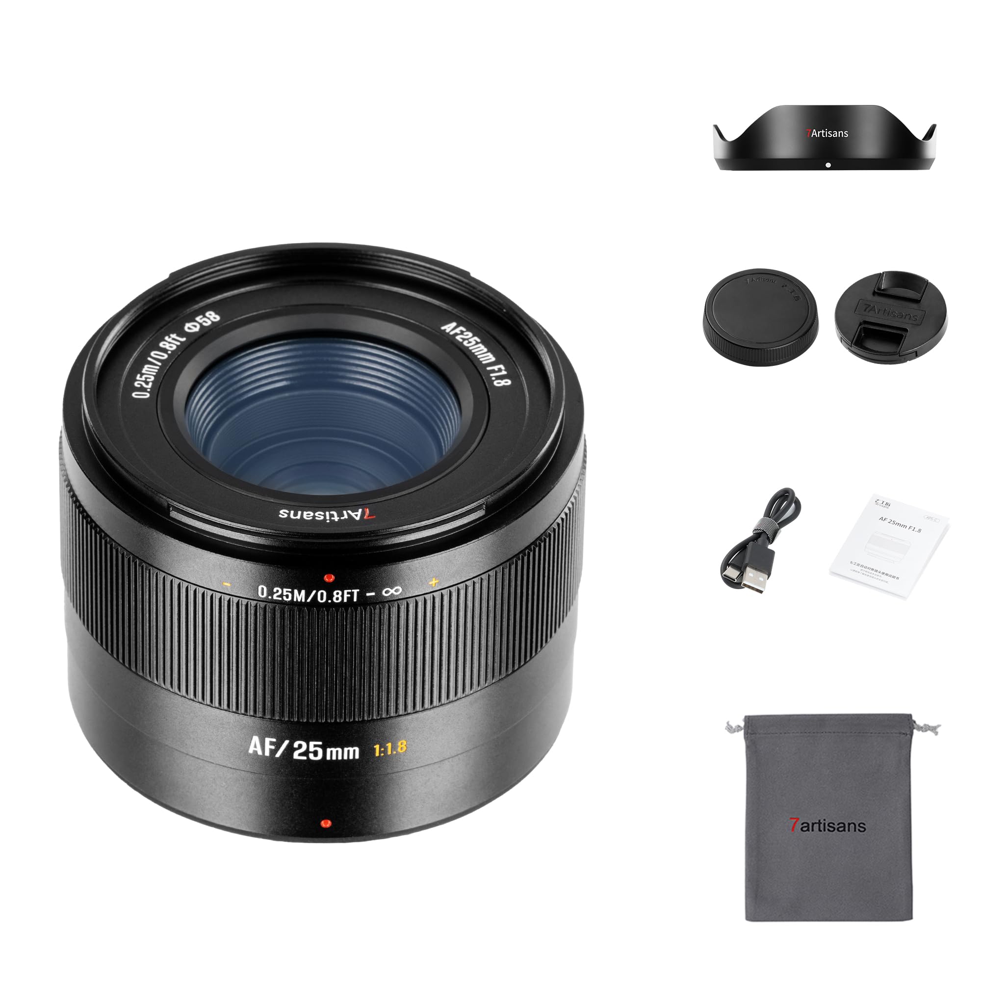 7Artisans AutoFocus 25mm F1.8 APS-C Frame LITE Series Lens F1.8 Large Aperture,Support Face/Eye Recognition Compatible for Nikon Z50, Z30-image-27