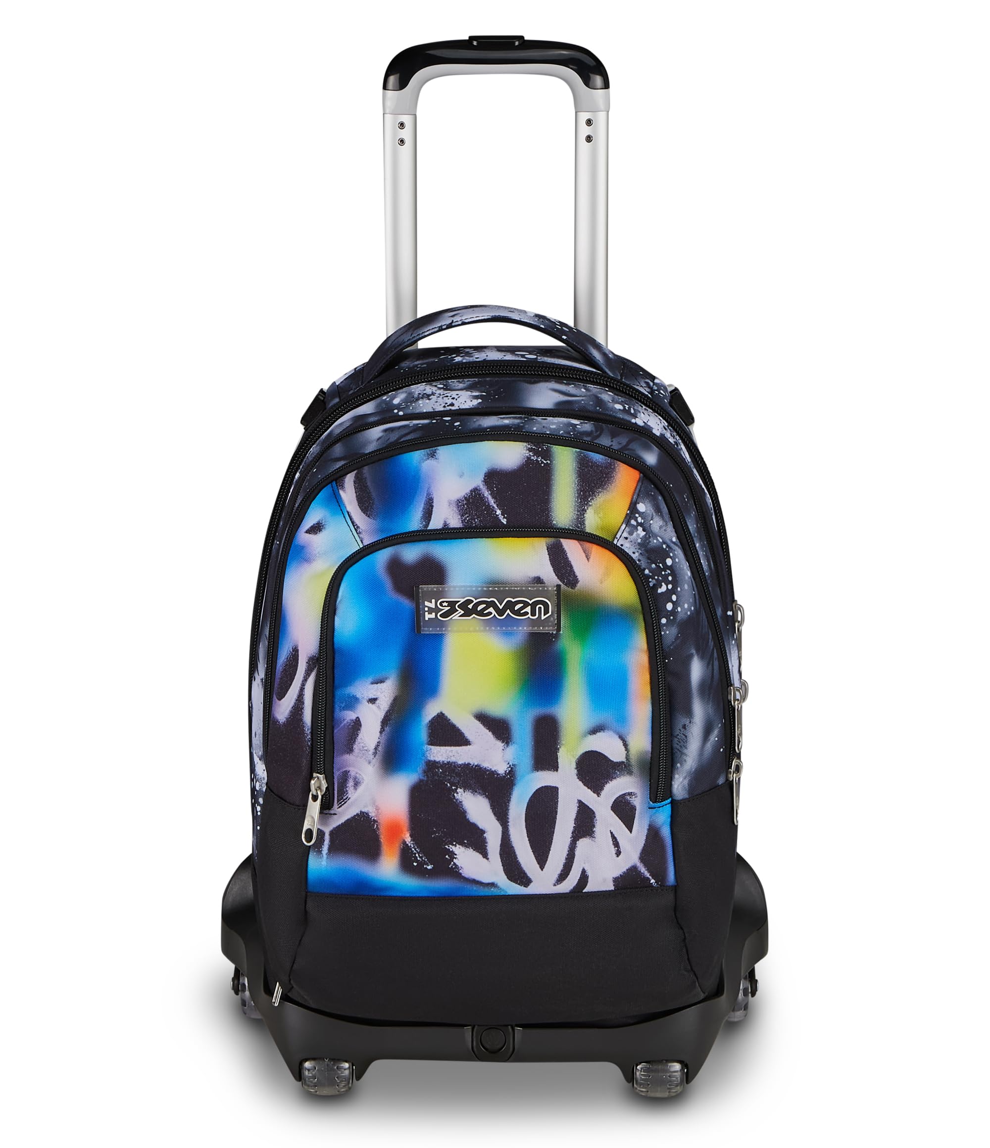 Seven Trolley Scuola Jack 8 Ruote Detach BUZZY NOTE BOY, Multicolor, 43 L, Scomponibile, Zainetto staccabile, 4 in 1, Cross-over System, Multifunzione, Scuola elementare e media, Bambini, Ragazzi