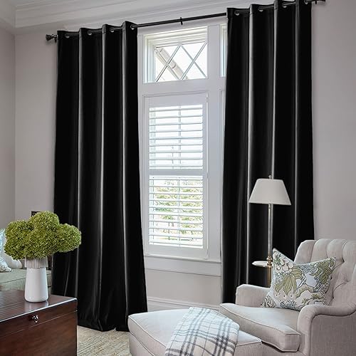 Miniatura 2 de Frelement Cortinas con ojales en la parte superior, cortinas extralargas de terciopelo suave para ventanas altas, cortinas con aislamiento térmico