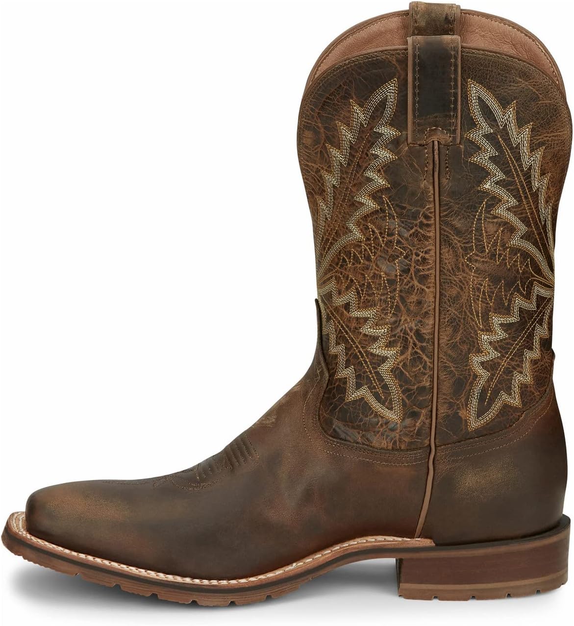 Tony Lama Men's Bowie Oak Western Boot Broad Square Toe Brown 10.5 D(M) US