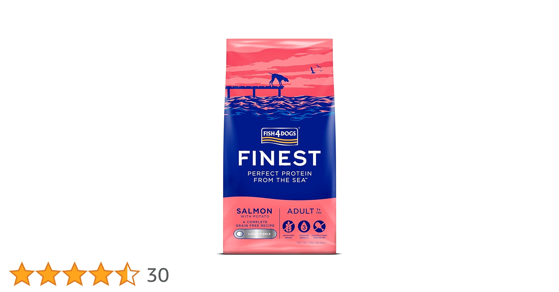Fish4Dogs Finest Salmon, Dry Dog Food, Adult Breed, 12-Kg : Amazon
