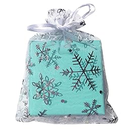 Stratalife 4 X 6 mas Organza Bags Drawstring Snowflake Jewelry Pouches Favor Bags Small Jewelry Baggies 100Pcs (Snowflake 4x6)