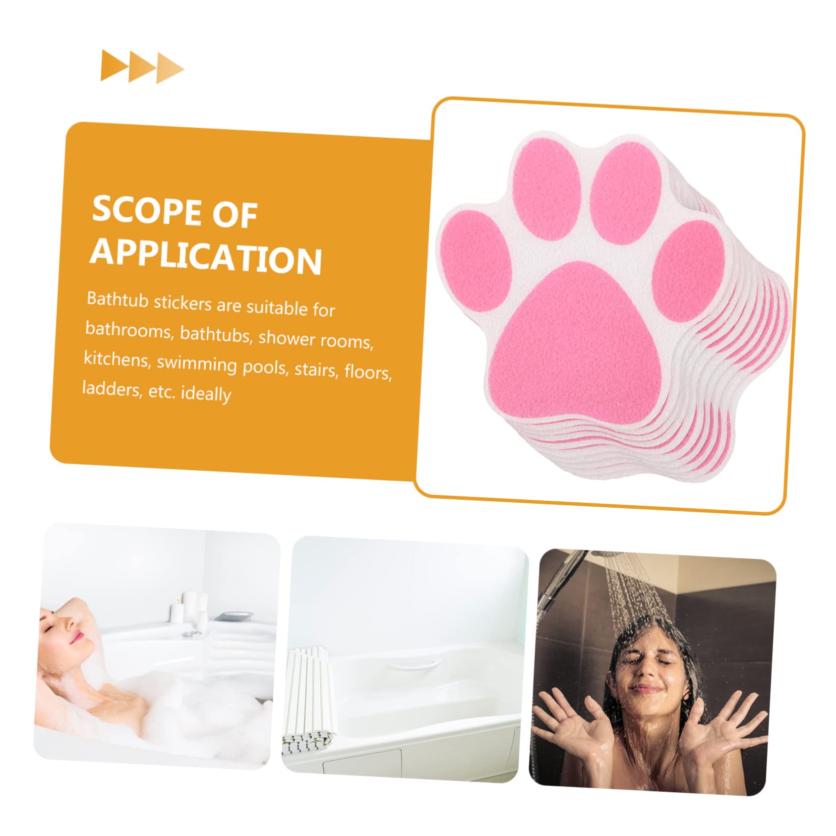 WOONEKY Slip-Resistant Bathtub Stickers 10pcs Paw Print Decals for Dog Cat Bath Safety