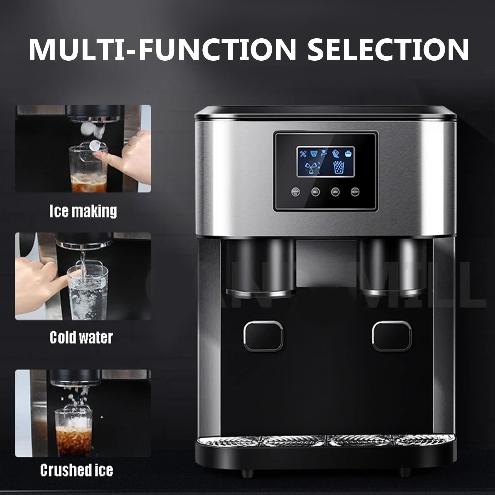 Tritaghiaccio elettrico, produce 15 kg di ghiaccio in 24 ore, produce 16 cubetti di ghiaccio in 9 minuti, ideale per casa, cucina, ufficio, bar, ideale per caffè freddo e tè