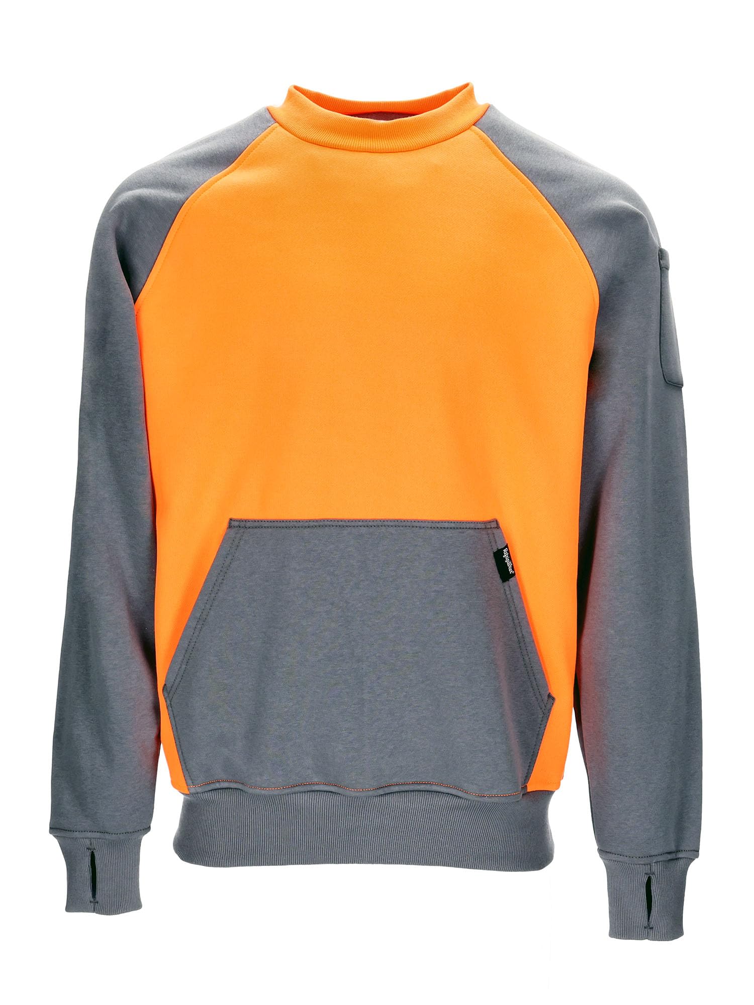 RefrigiWear Two-Tone HiVis Crewneck Sweatshirt - High-Visibility Safety Pullover for Cold Weather