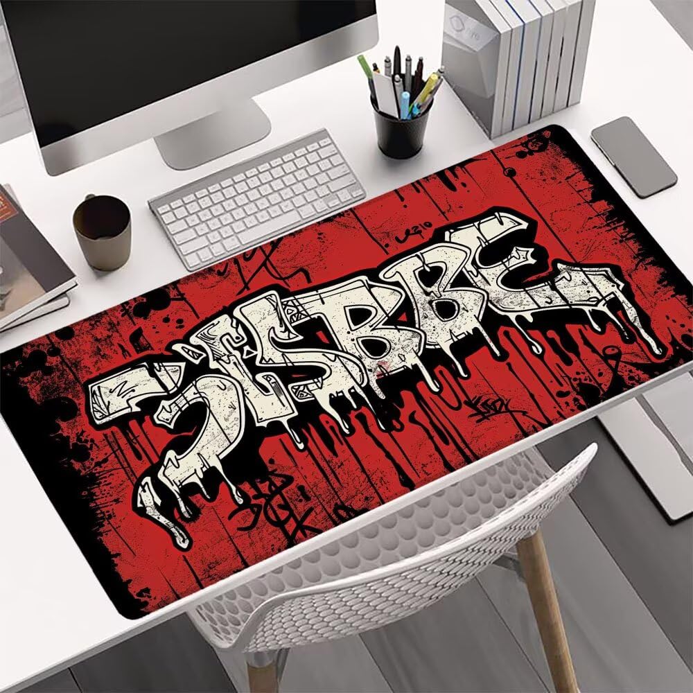 Alfombrilla Ratón, Alfombrilla Gaming Negro XXL 1200x600x3mm, Extendida Base de Antideslizante Caucho Mouse Pad Frío, Protector Escritorio con Bordes Cosidos, Mejora la precisión y la Velocidad Q-2