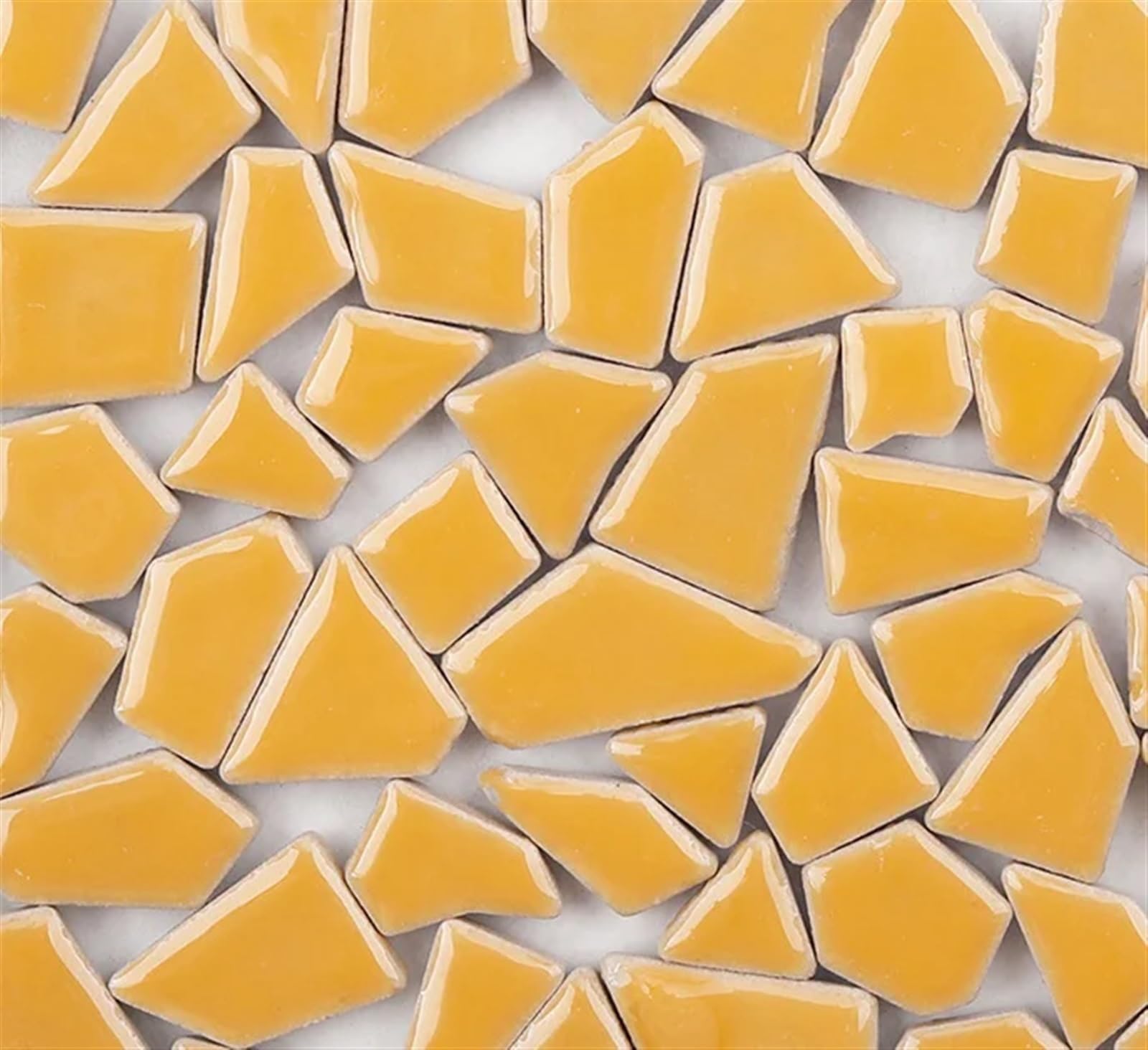 Ekalgretra Yellow Mosaic Making Supplies 100G Porcelain Mosaic Tiles Diy Craft Ceramic Making Materials(Yellow)