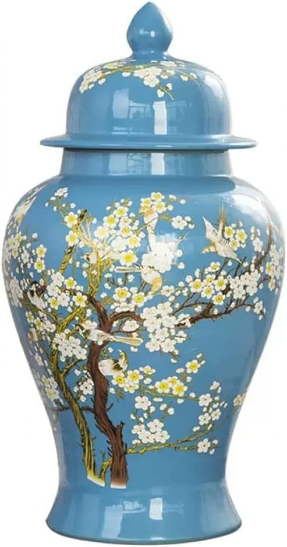 Bocaux Boîte de Gingembre en Céramique, Réservoir de Stockage Décoratif de Grande Capacité avec Couvercle, Boîte Générale Antique, Décoration Douce pour la Maison, Vase d