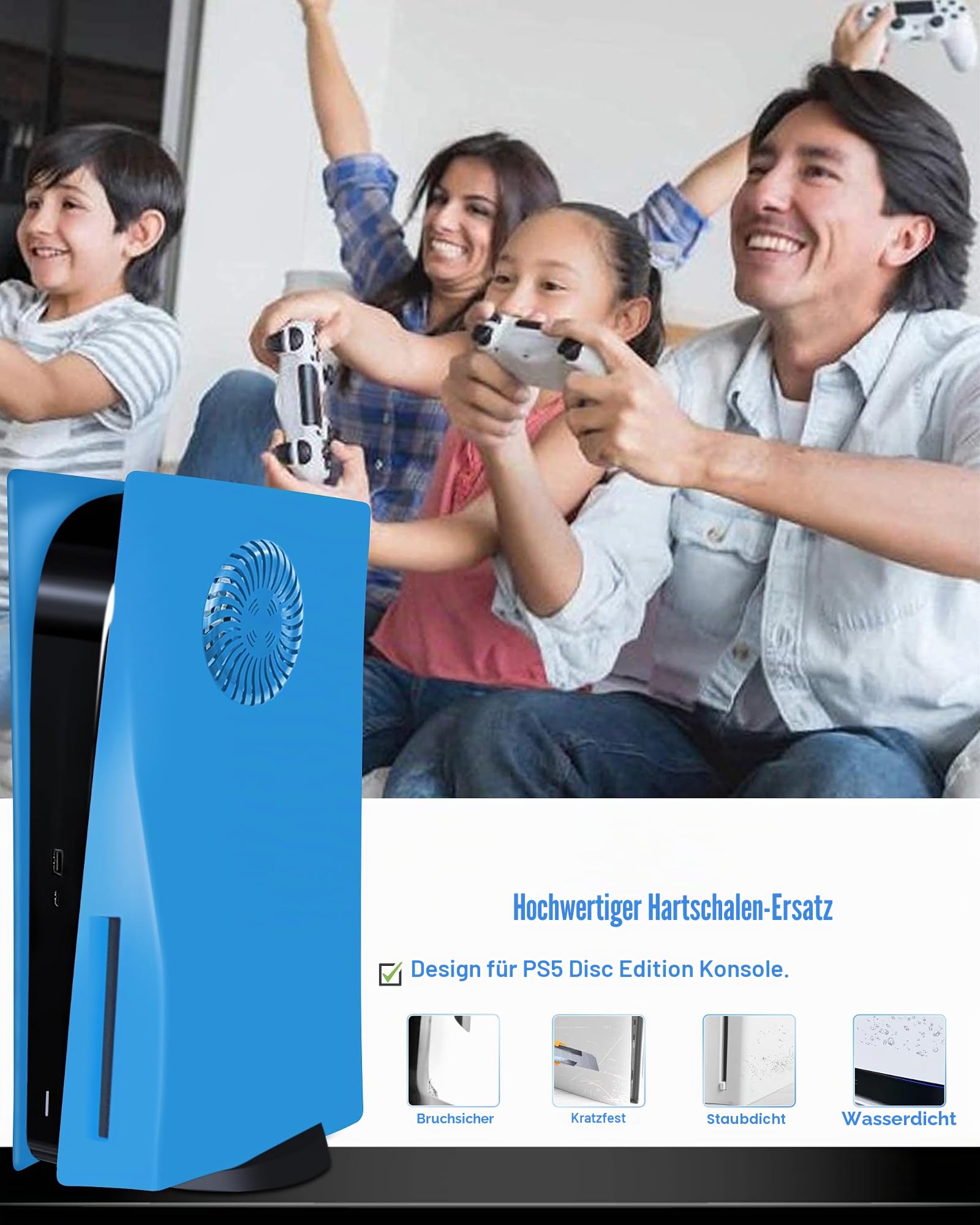 Joso Faceplate für PS5 Disc Edition, Anti-Scratch staubdichtes Gehäuse Ersatz, Cover Skin fit für PS5 Konsole (CD-ROM) mit Kühlung Vent, Platten für PS5 Zubehör, einfache Installation