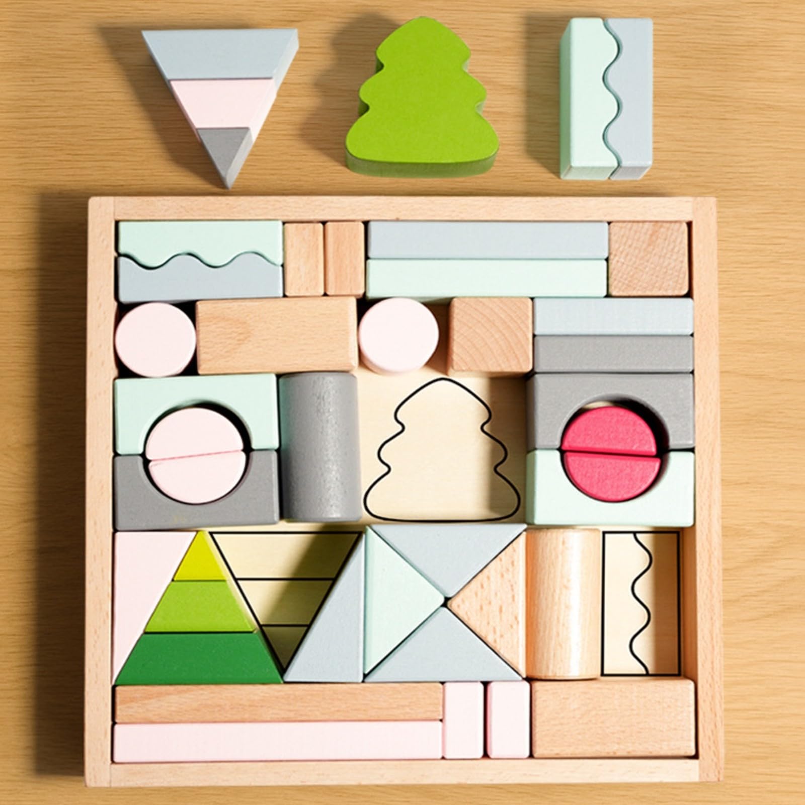 predolo Juguete Construcción Diseño para Apilar y Encajar, Set Bloques Construcción con Caja, Hogar, Niños en Edad Preescolar, Multicolor
