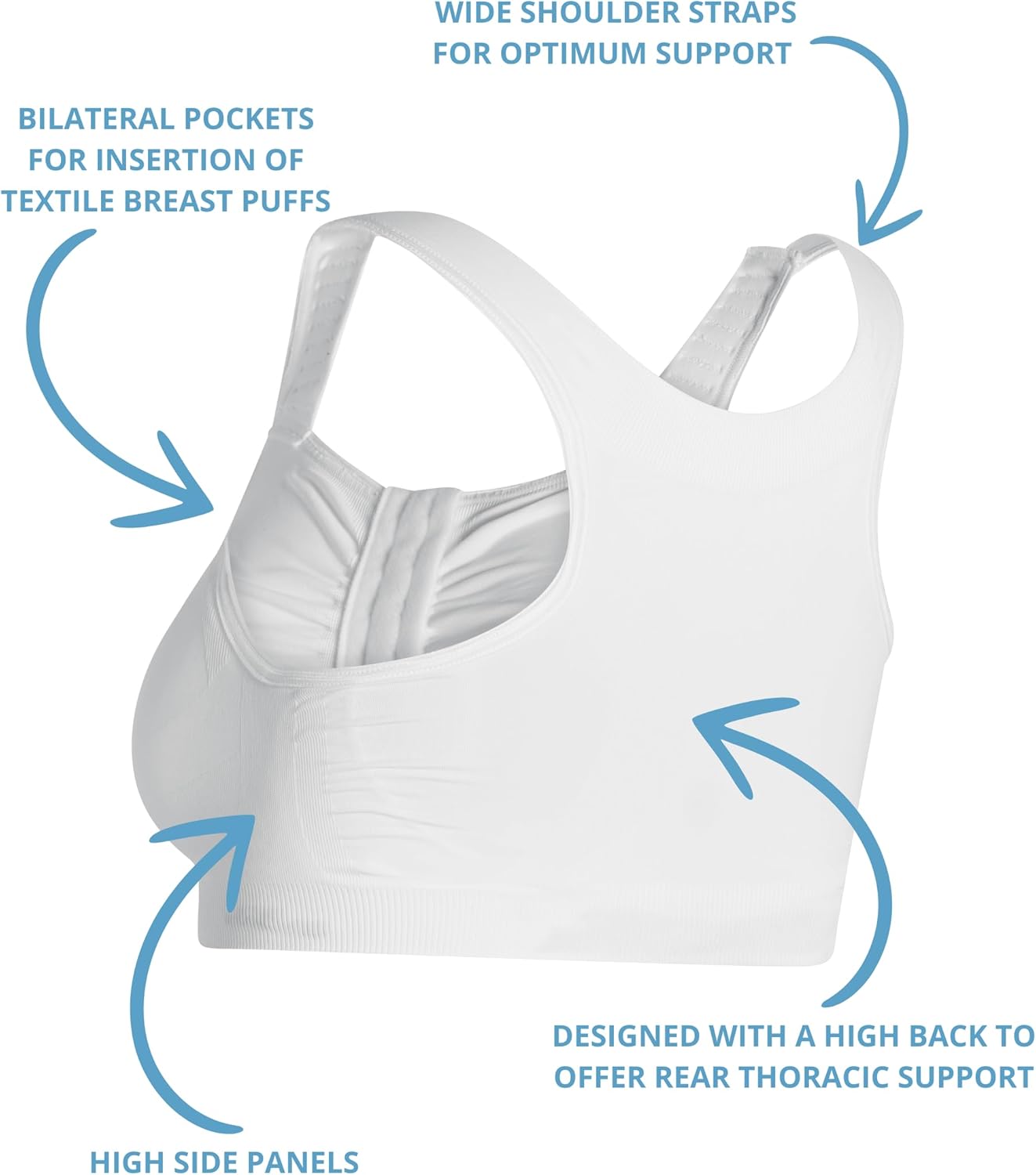 Mary Post Op Bra | Comfortable Post Mastectomy Bra with Pockets | Seamless Lumpectomy Bras for Women - Image 2