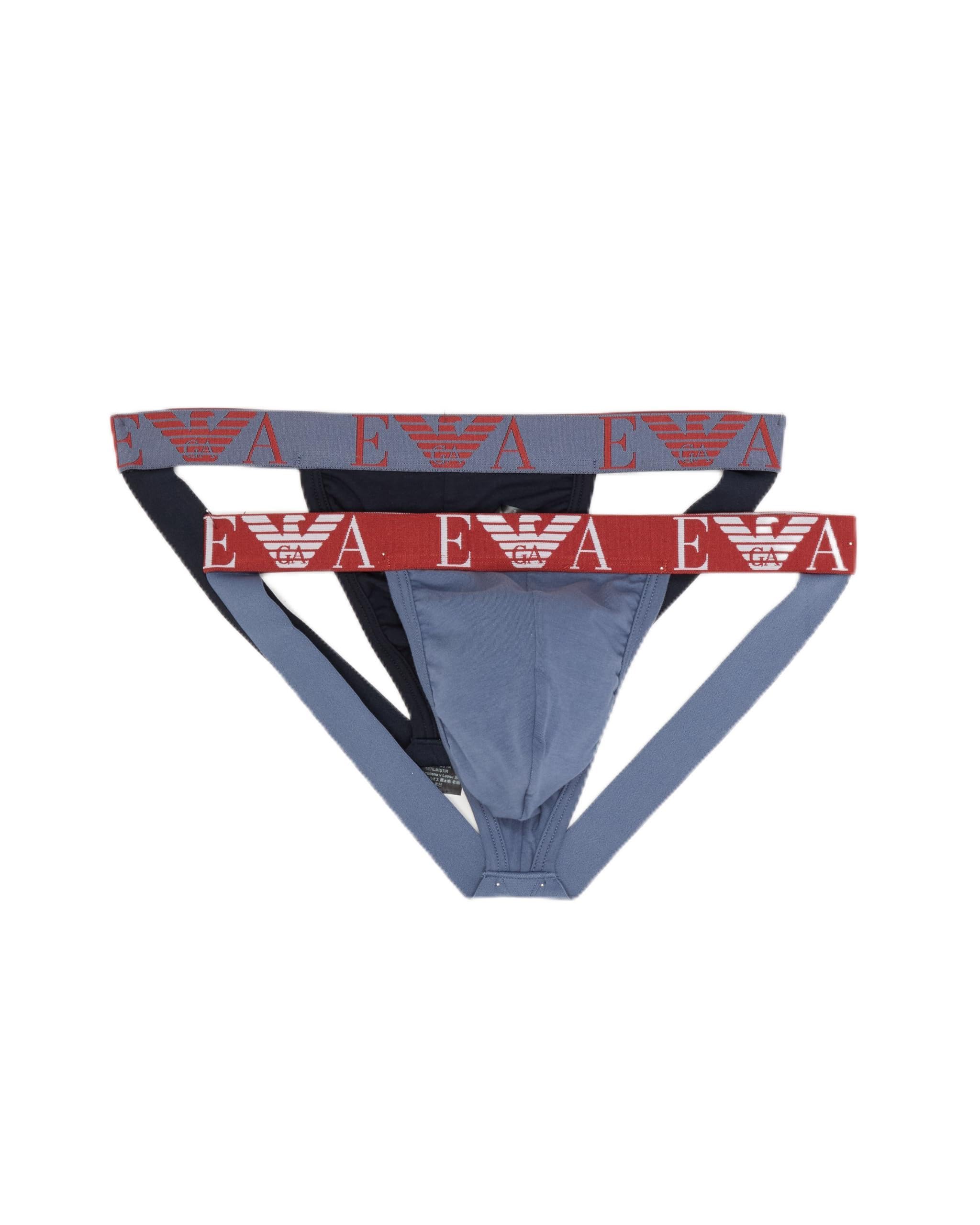 EMPORIO ARMANI Man Bold Monogram 2-Pack Thong Blue XL