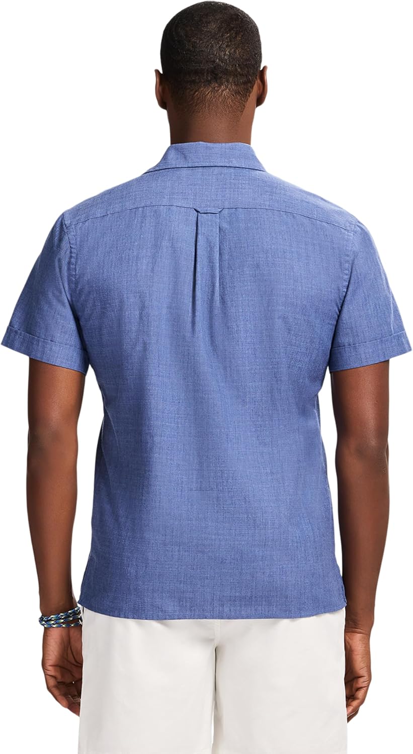 Izod Mens Luxury Classics Short Sleeve Solid Button Down Shirt - Image 2