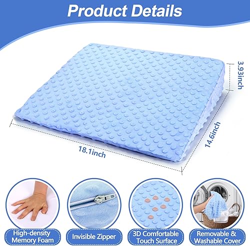 Miniatura 5 de Almohada de cuña de embarazo con funda extraíble, espuma viscoelástica para piernas, espalda y estómago, relajación y comodidad, suave y