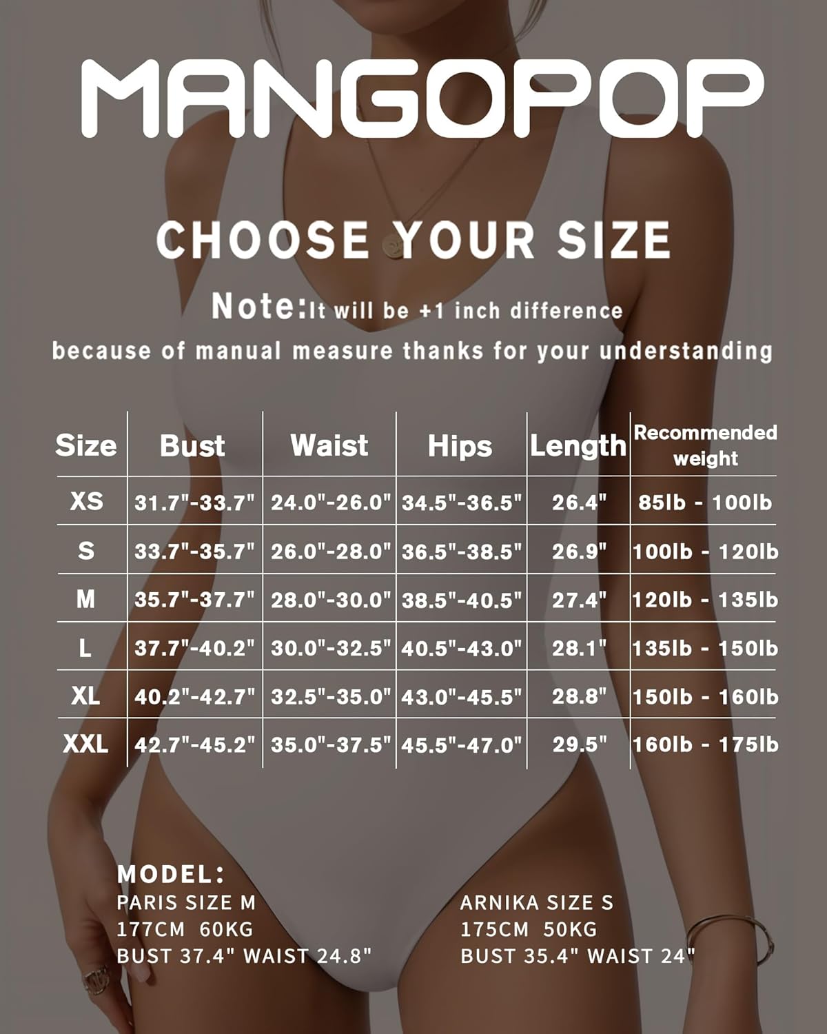 MANGOPOP Women's Deep V Neck Tank Top Bodysuit Sexy Thong Double Lined Body Suit Sleeveless Backless Plunge Going Out Tops - Image 7