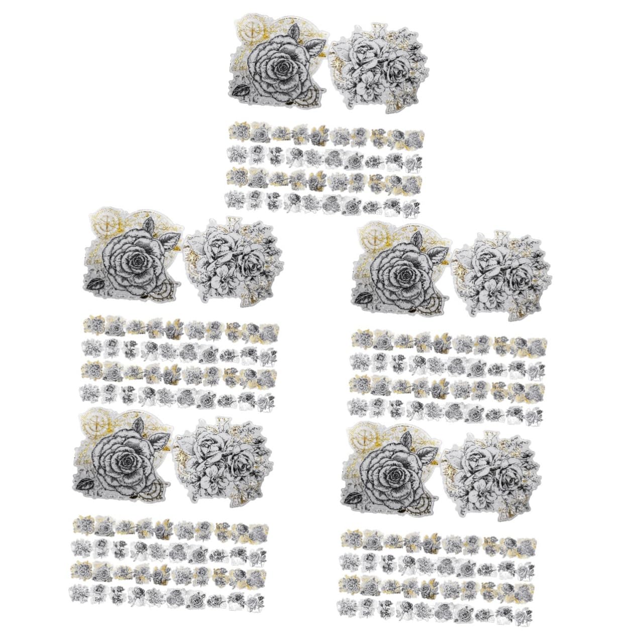 EXCEART 5 Piezas 2 Flores Pegatina De Cuaderno Scrapbooking DIY Material Plantas De Papel Pegatinas De Papel De Álbum De Recortes Pegatinas De Postal Pegatinas Retro Pegatinas De Flores