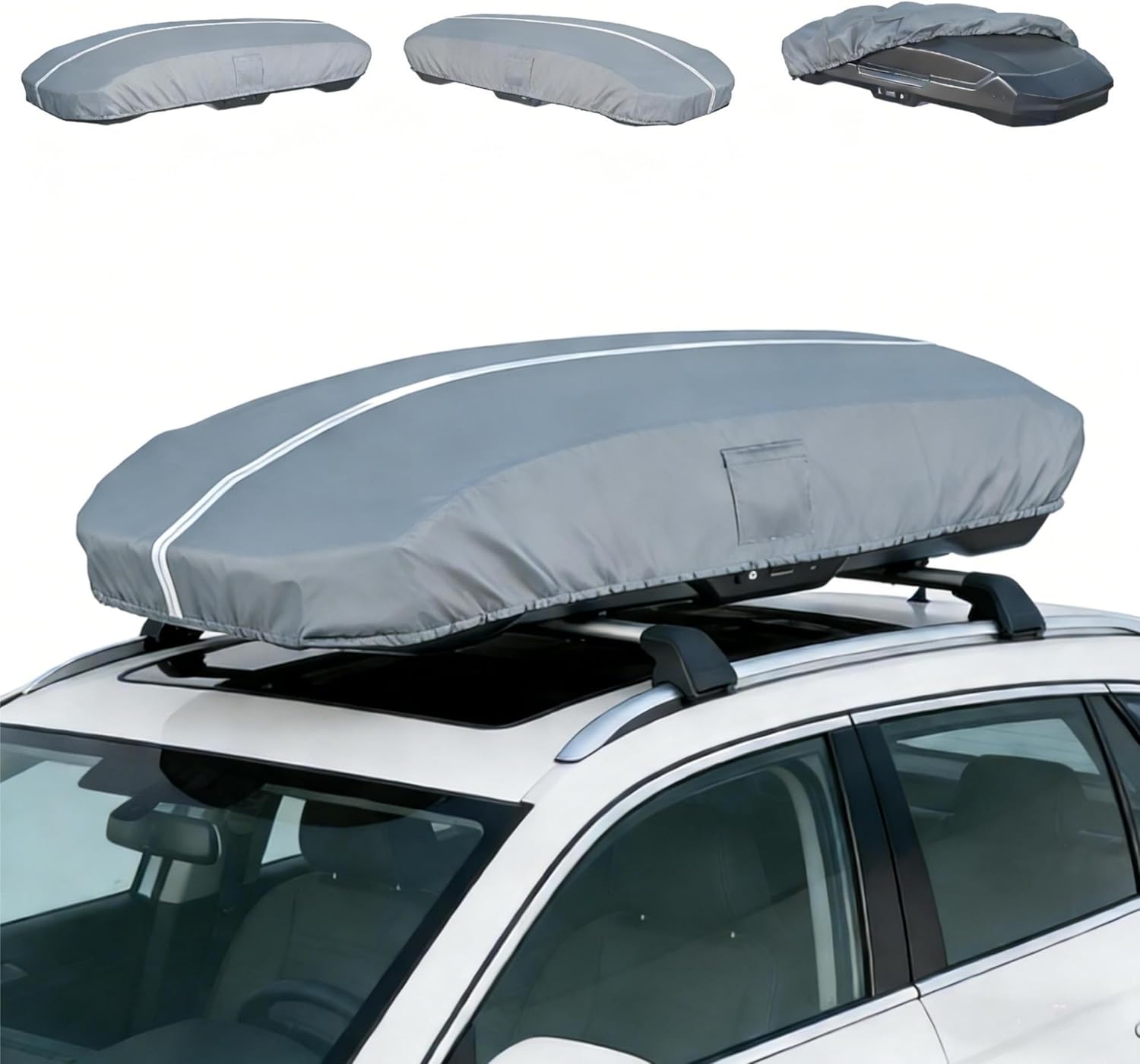 93x37x18 Inch Roof Box Cover, Waterproof Heavy-Duty, Compatible with Thule Motion XL/XXL/Vector, Yakima, Perflex, 600D Oxford Fabric with UV Protection, All-Weather Outdoor Use – Storage Bag Included
