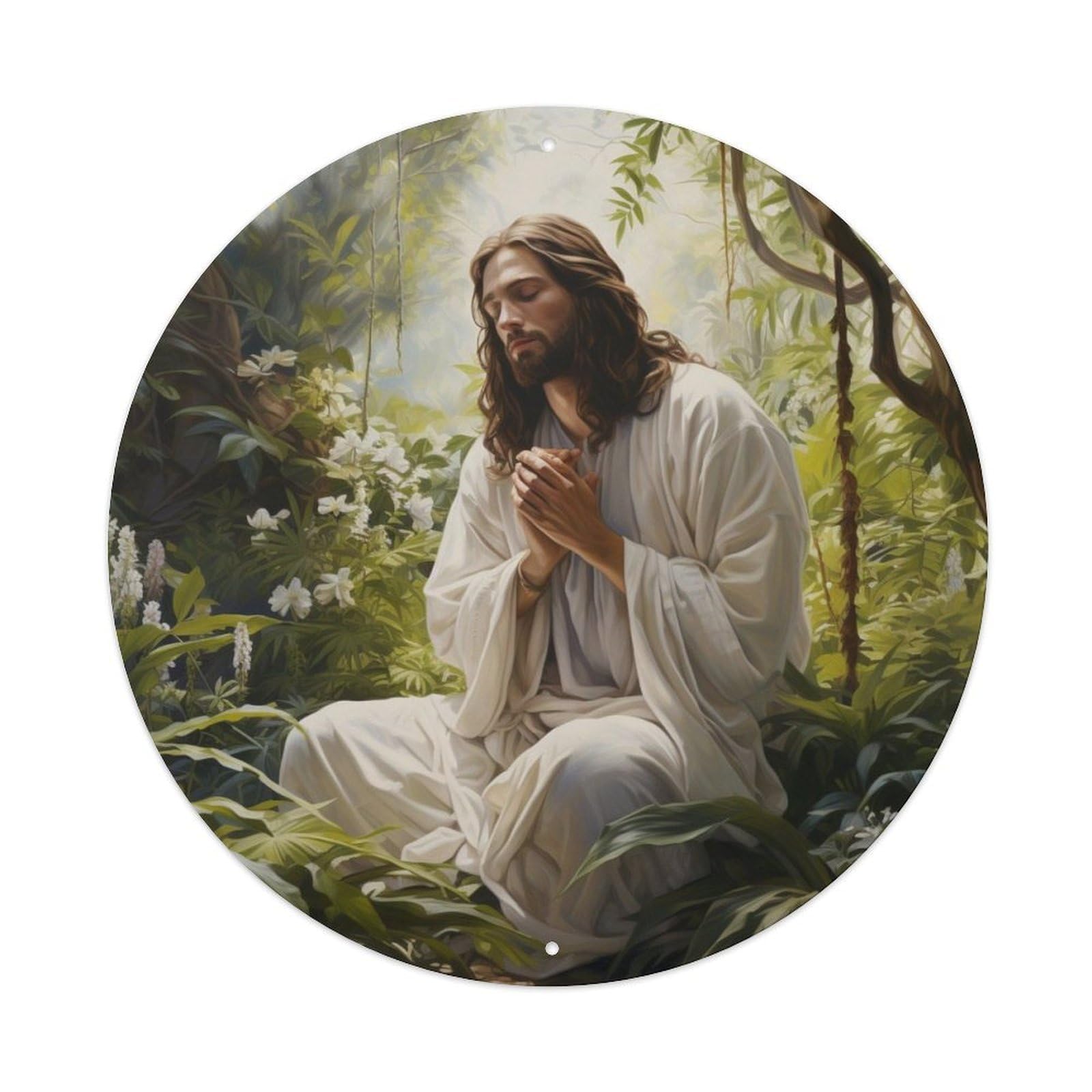 Jesus in The Forest Religious Metal Tin Sign