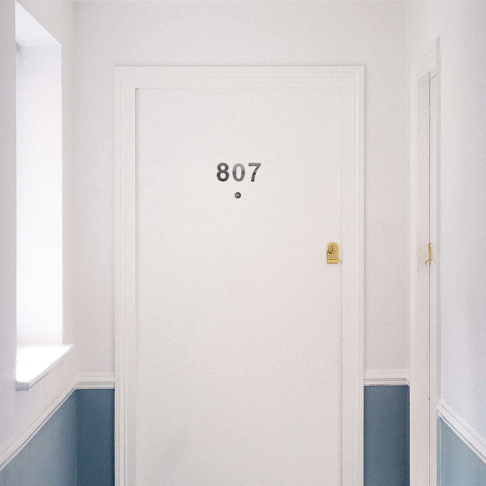 10 numeri stereoscopici in metallo, moderni, per numero civico di casa, hotel, porta, indirizzo, con piastra adesiva (da 0 a 9, per ogni cifra)