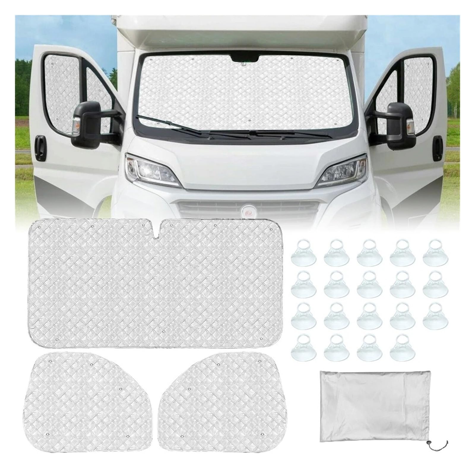 7-warstwowa zasłona termiczna do FIAT Ducato 2006-2022, zestaw do przyczep kempingowych