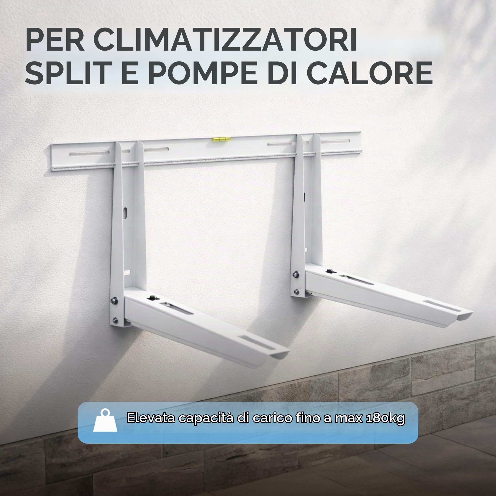 Kältebringer Supporto da parete per aria condizionata o pompa di calore, unità esterna fino a 180 kg, molto robusto e stabile