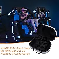 Vista 14 de XINGFUDAO Large Carrying Case Compatible with Meta Quest 3/3S, Protective Storage Bag Fit for Kiwi Design and Bobovr Battery Headstrap (Black)